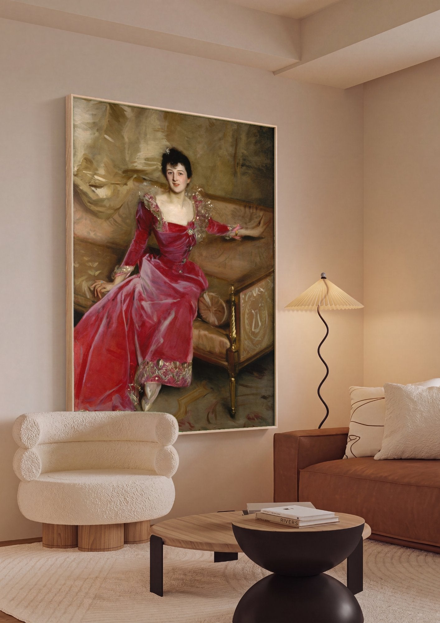 Quadro Decorativo Lady Agnew of Lochnaw - John Singer Sargent em ambiente decorado