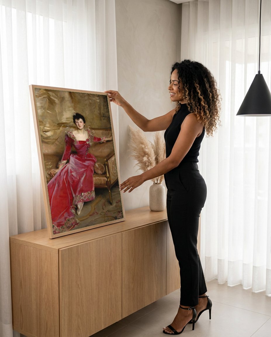 Quadro Decorativo Lady Agnew of Lochnaw - John Singer Sargent com modelo em ambiente