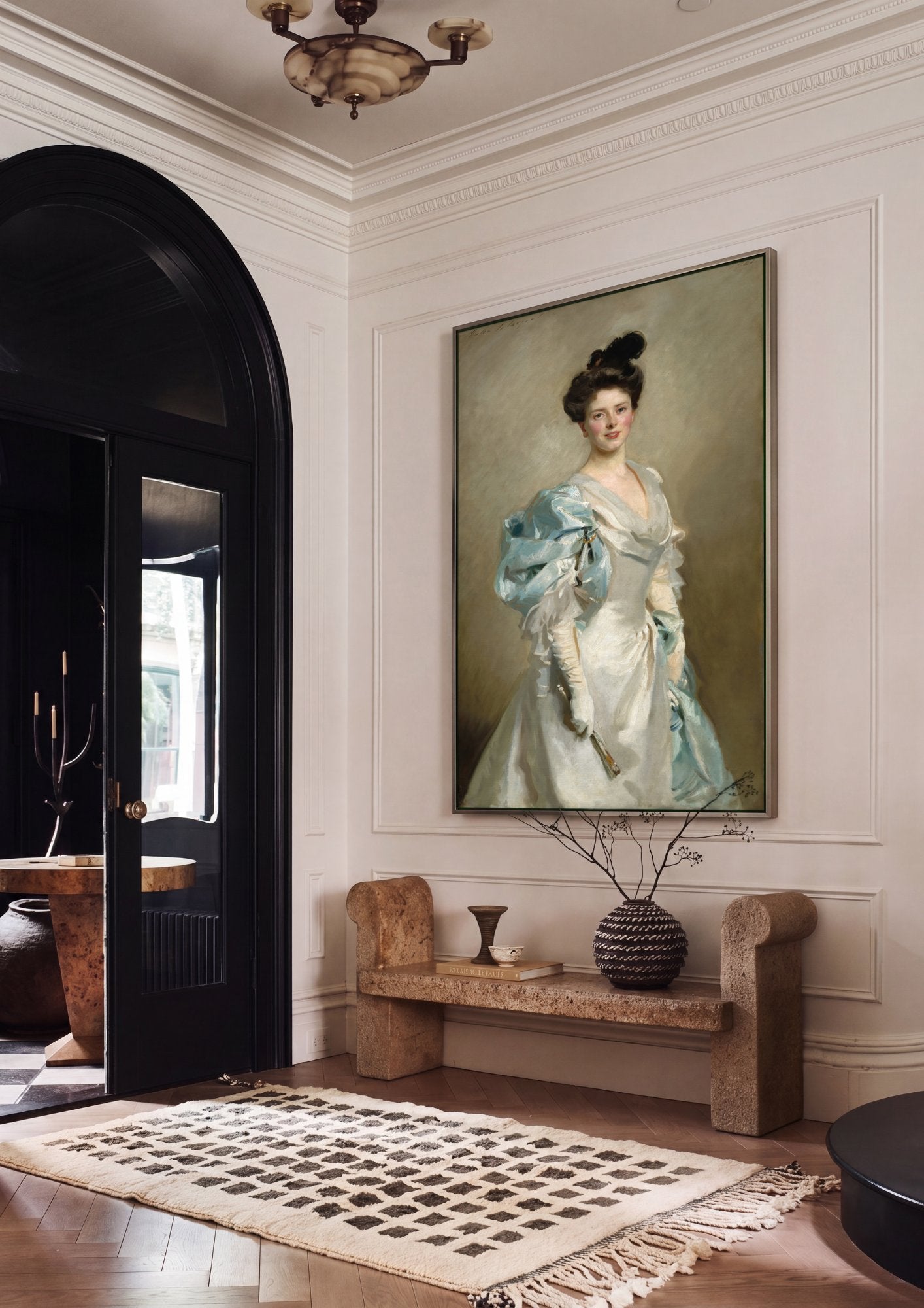 Quadro Decorativo Lady Agnew of Lochnaw - John Singer Sargent em ambiente decorado