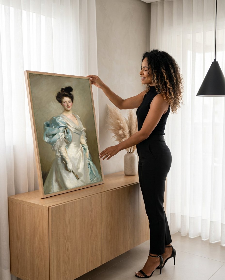 Quadro Decorativo Lady Agnew of Lochnaw - John Singer Sargent com modelo em ambiente