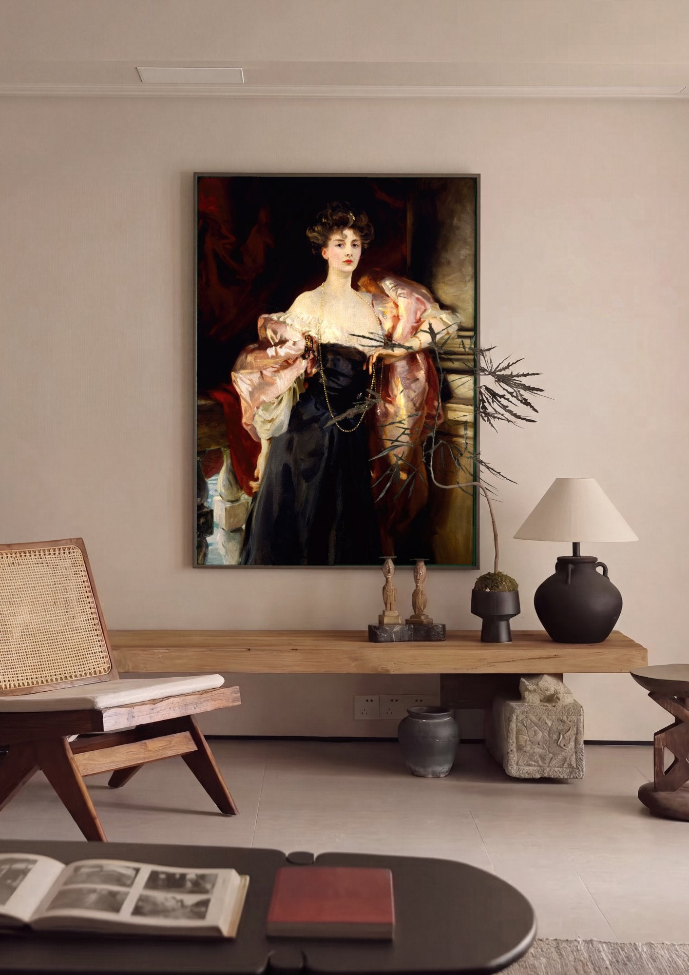Quadro Decorativo Lady Agnew de Lochnaw - John Singer Sargent em ambiente decorado