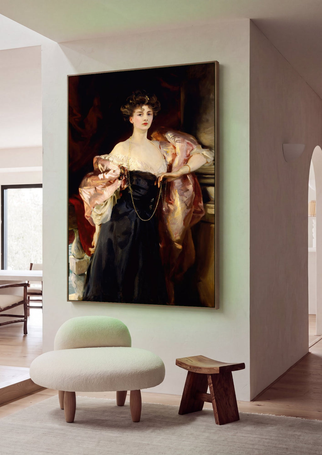 Quadro Decorativo Lady Agnew de Lochnaw - John Singer Sargent em ambiente decorado