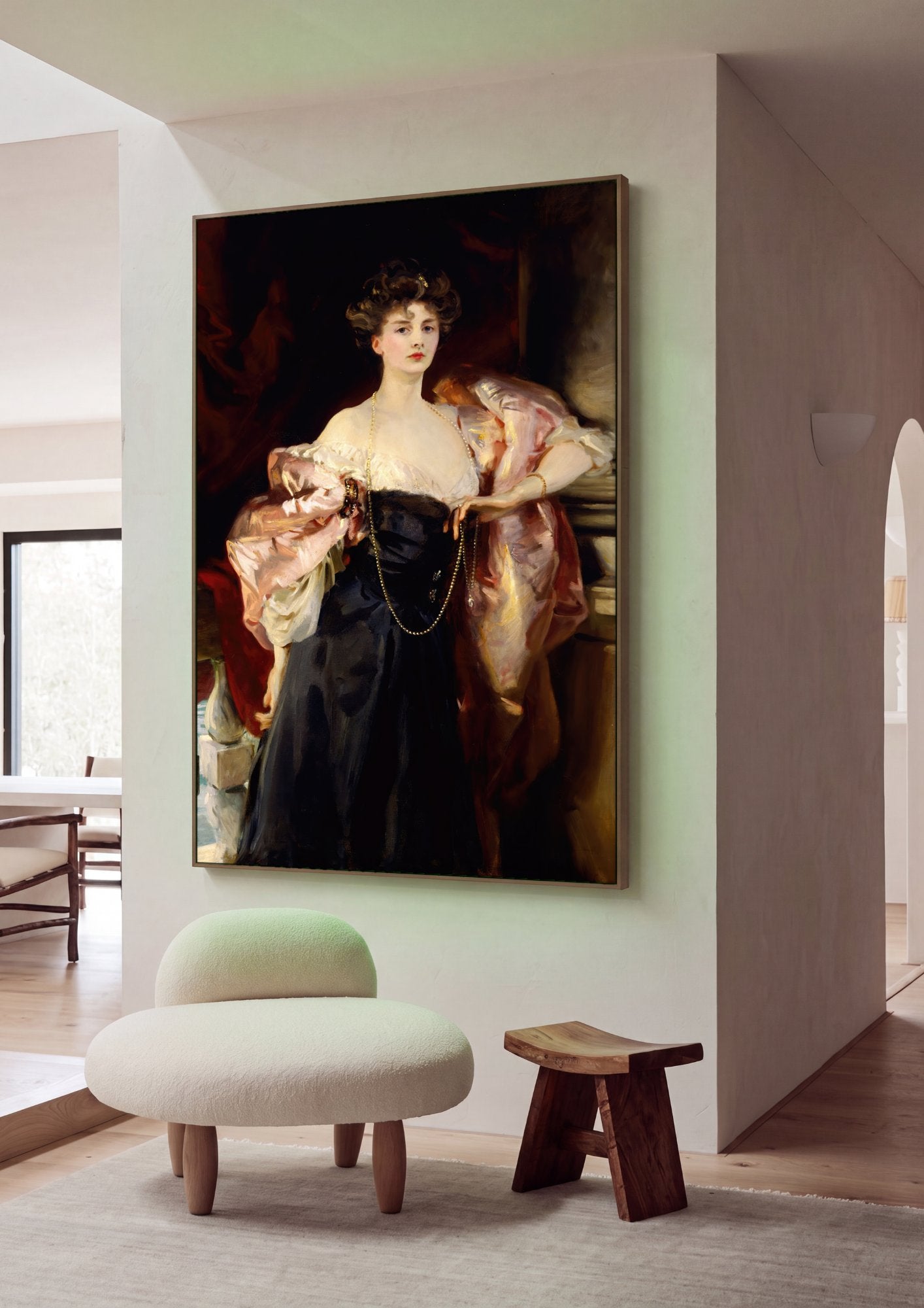 Quadro Decorativo Lady Agnew de Lochnaw - John Singer Sargent em ambiente decorado
