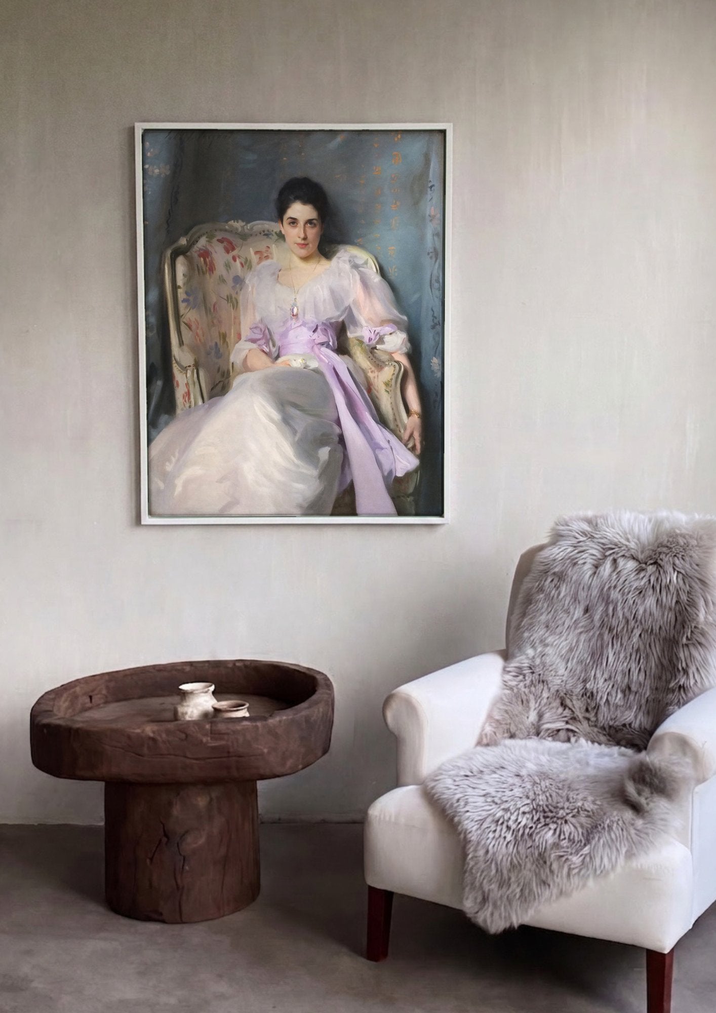Quadro Decorativo Lady Agnew of Lochnaw - John Singer Sargent em ambiente decorado