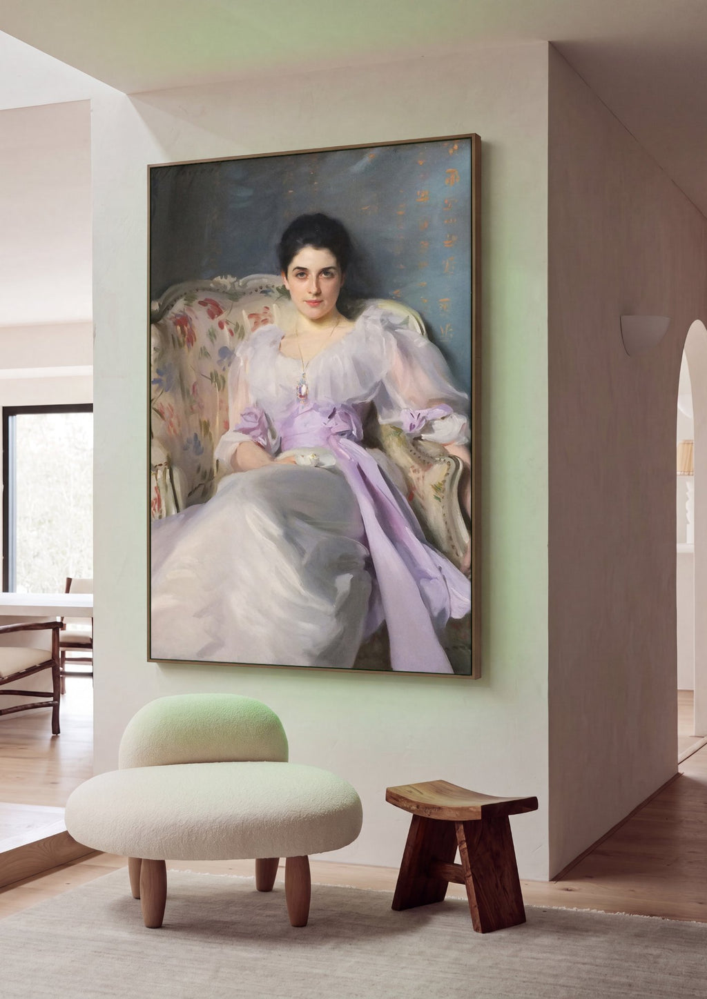 Quadro Decorativo Lady Agnew of Lochnaw - John Singer Sargent em ambiente decorado