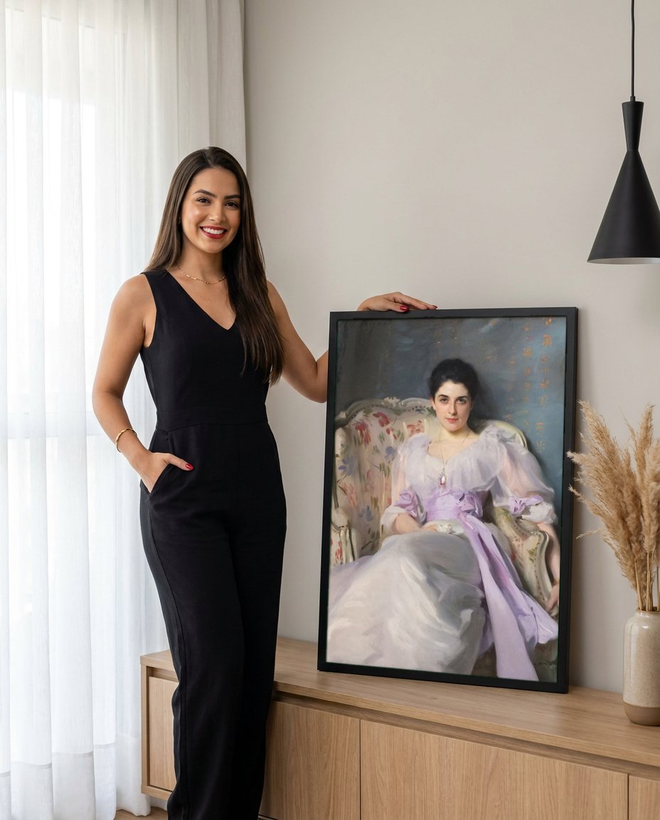 Quadro Decorativo Lady Agnew of Lochnaw - John Singer Sargent com modelo em ambiente