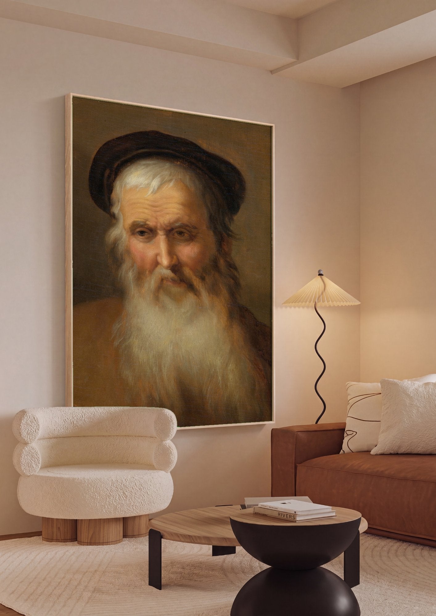 Quadro Decorativo Homem com Barba Branca - Bloemaert em ambiente decorado