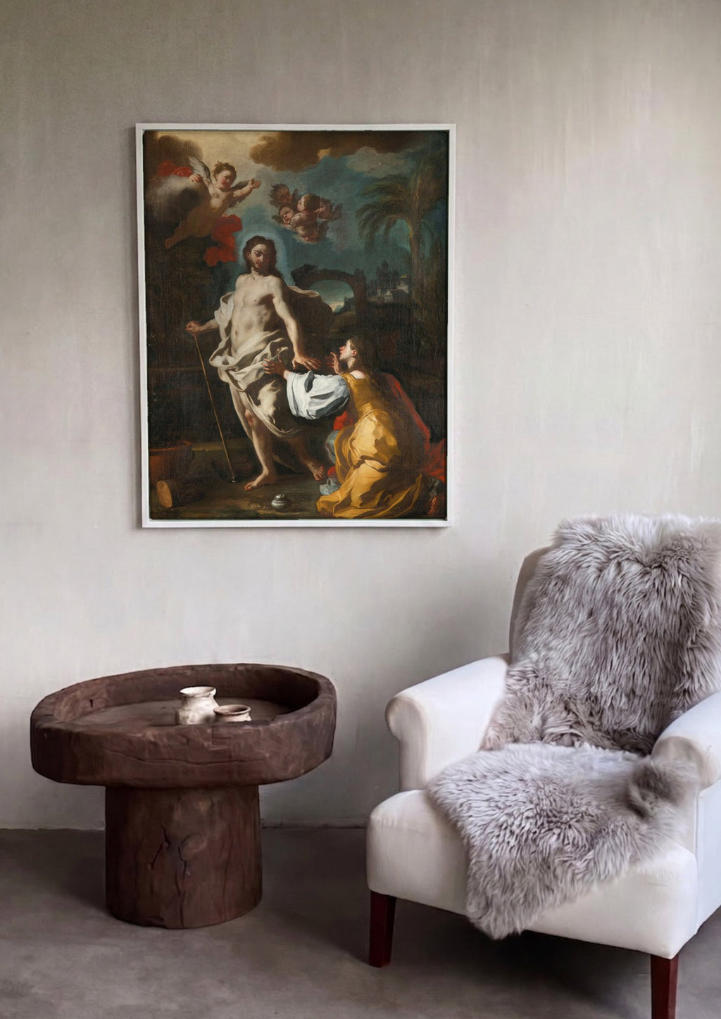 Quadro Decorativo Noli me Tangere - Francesco Solimena em ambiente decorado