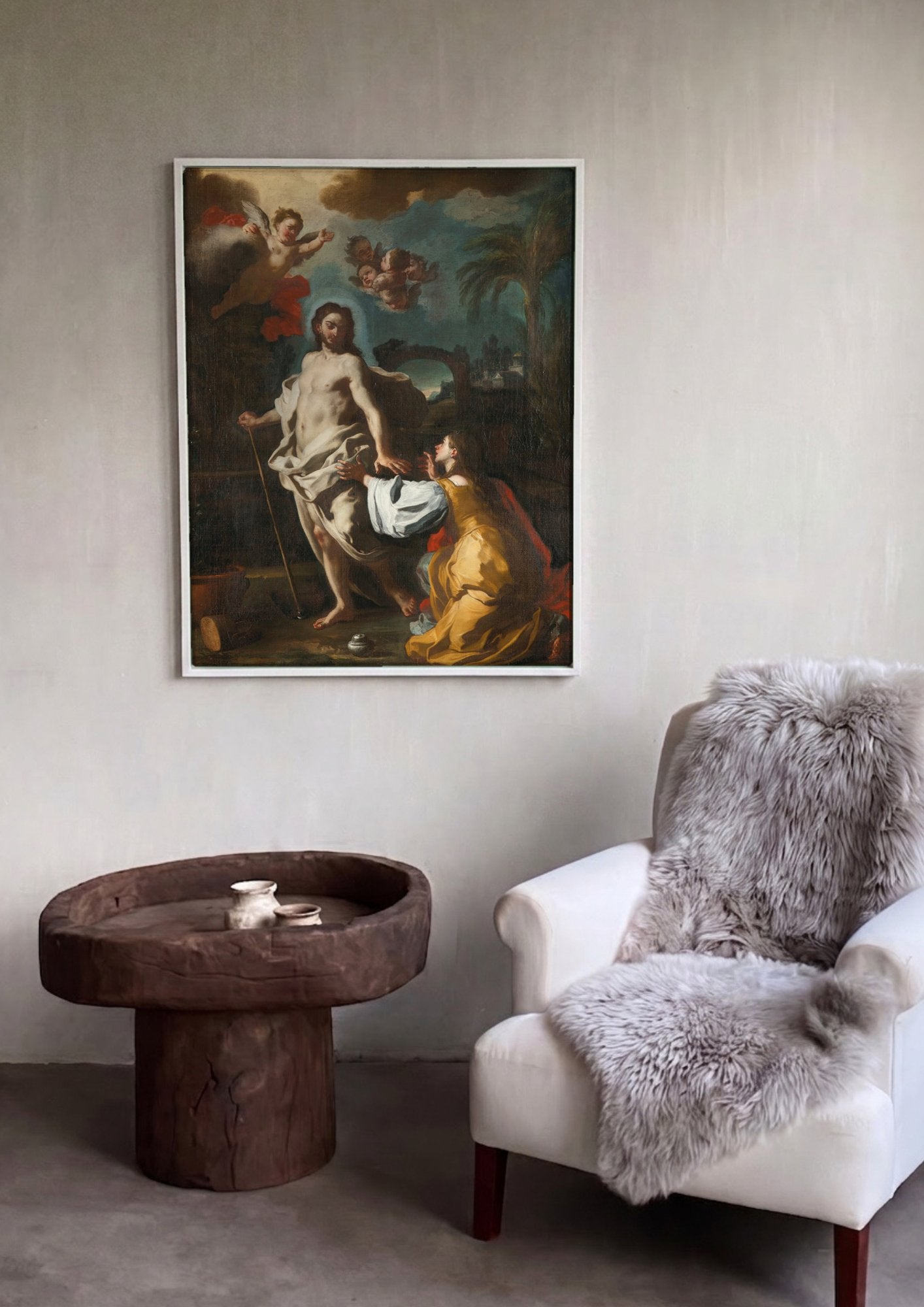 Quadro Decorativo Noli me Tangere - Francesco Solimena em ambiente decorado