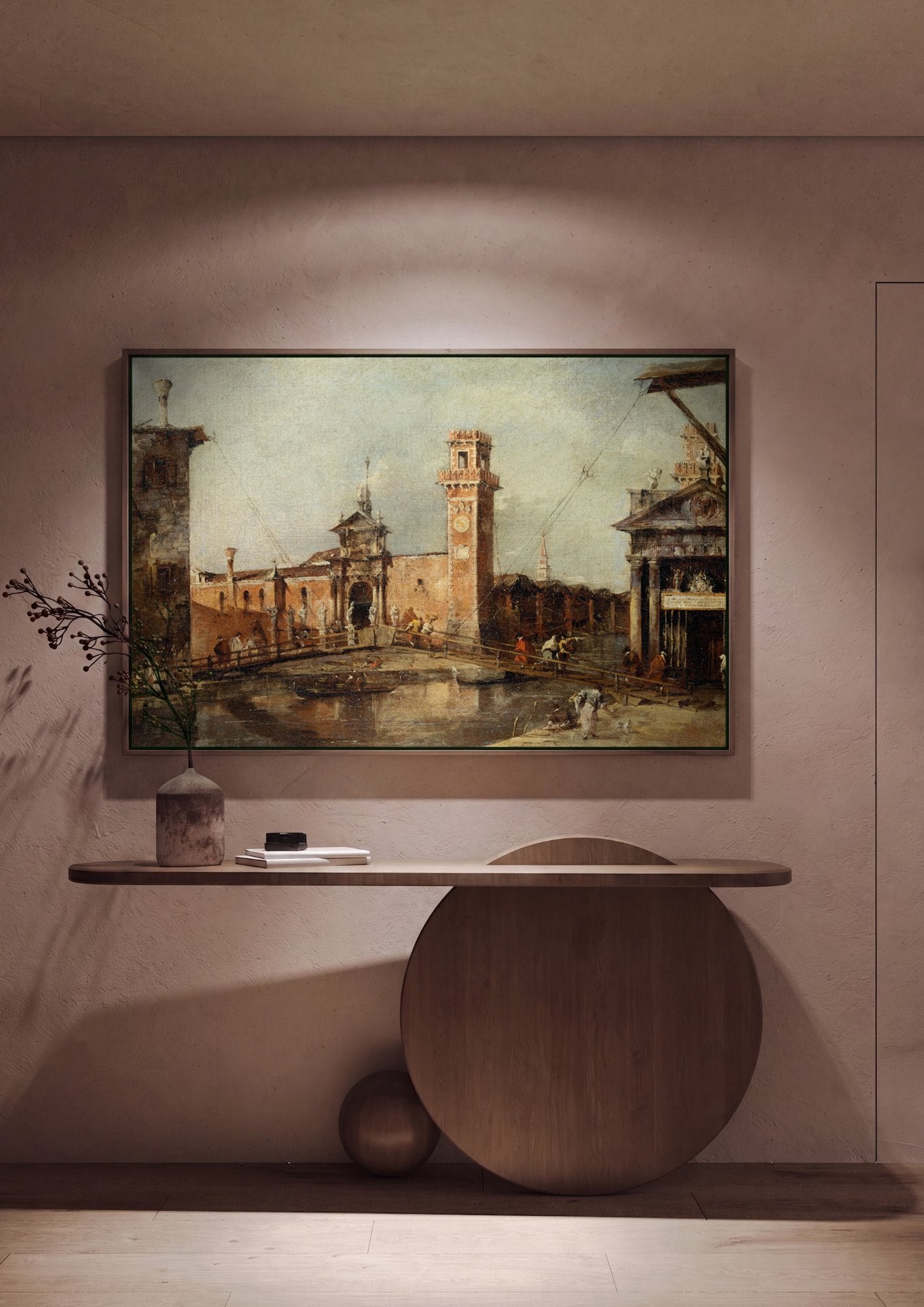 Quadro Decorativo Vista de Veneza - Francesco Guardi em ambiente decorado