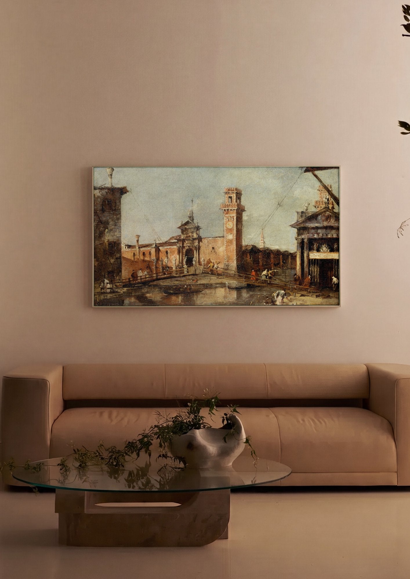 Quadro Decorativo Vista de Veneza - Francesco Guardi em ambiente decorado