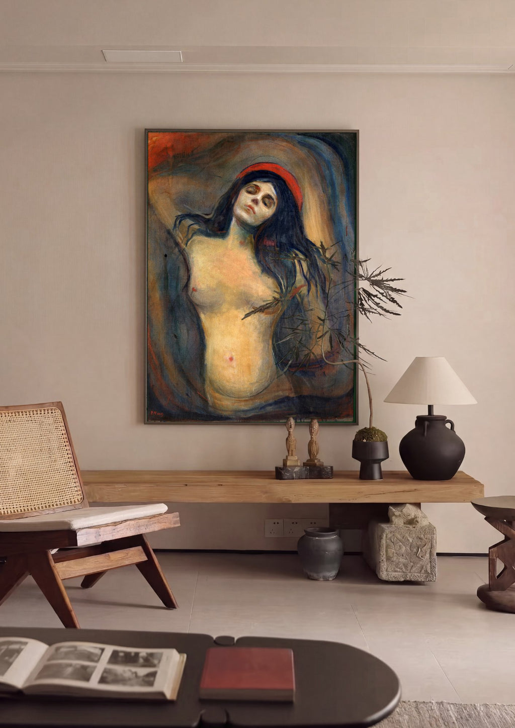 Quadro Decorativo Madonna - Edvard Munch em ambiente decorado
