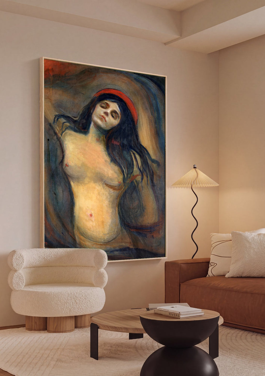 Quadro Decorativo Madonna - Edvard Munch em ambiente decorado