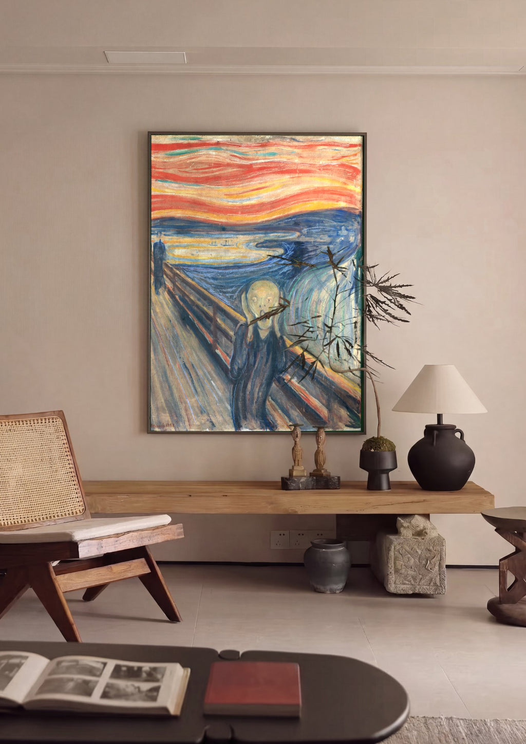 Quadro Decorativo O Grito – Edvard Munch em ambiente decorado