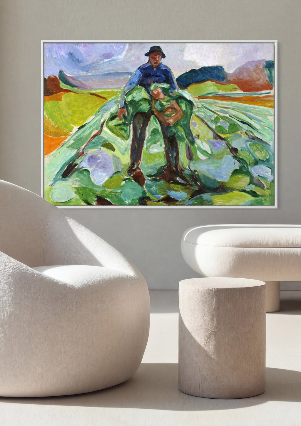 Quadro Decorativo Colheita - Edvard Munch em ambiente decorado