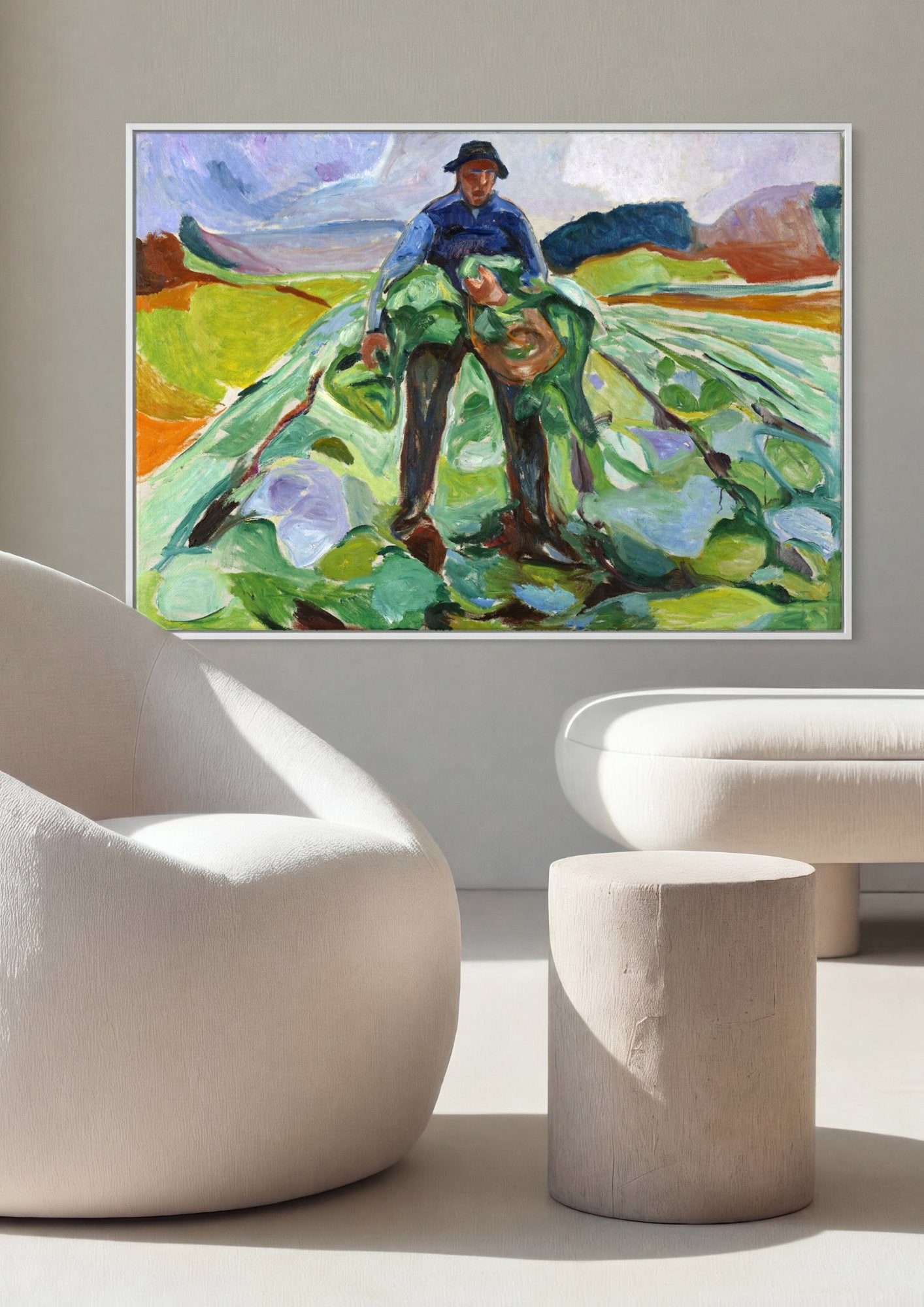 Quadro Decorativo Colheita - Edvard Munch em ambiente decorado