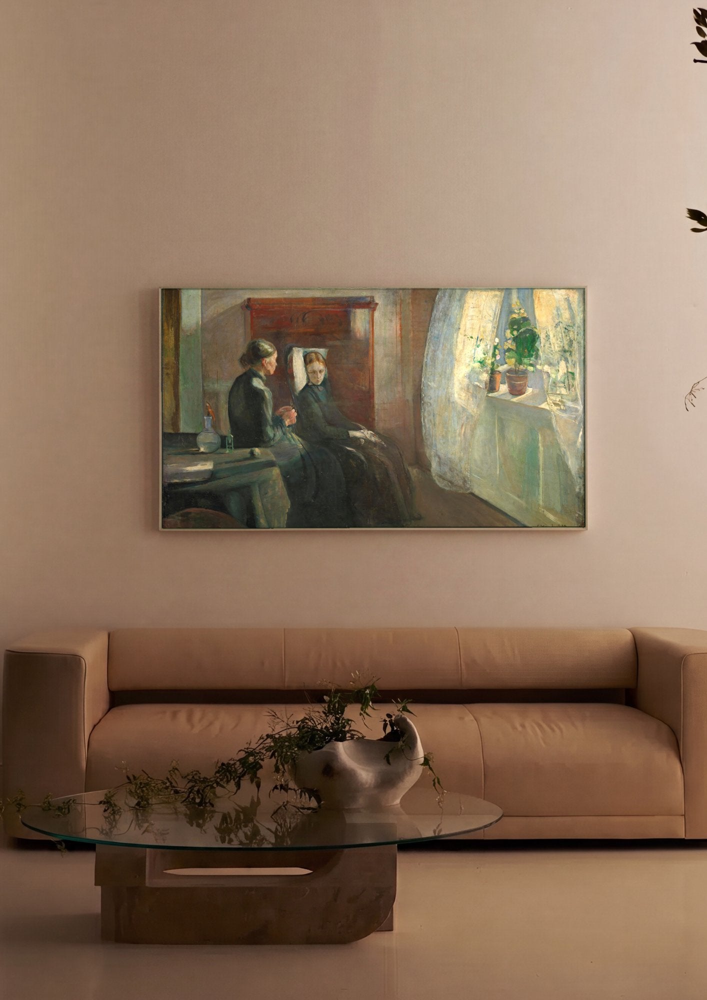 Quadro Decorativo A Doente - Edvard Munch em ambiente decorado