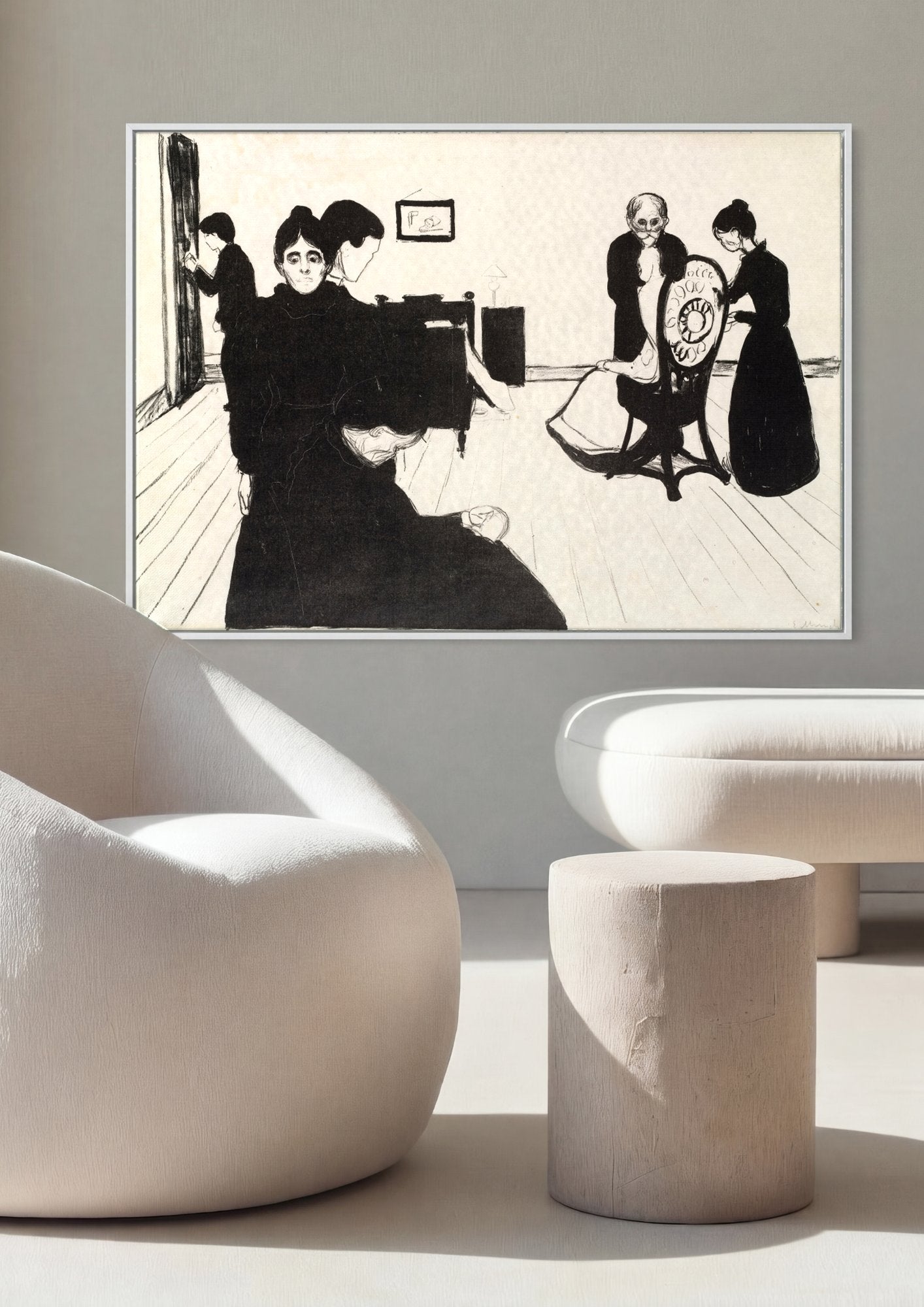 Quadro Decorativo A Família – Edvard Munch em ambiente decorado