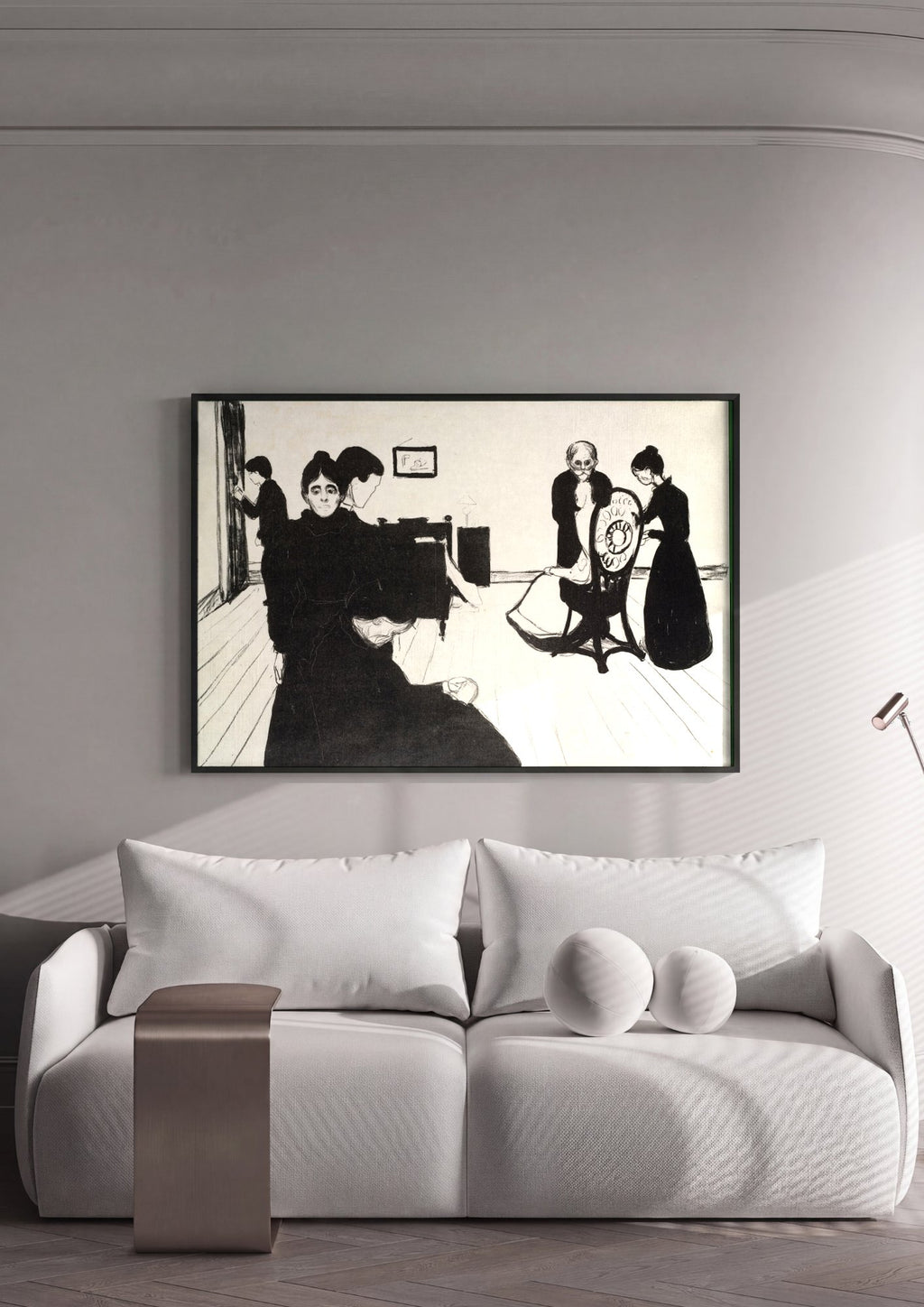 Quadro Decorativo A Família – Edvard Munch em ambiente decorado