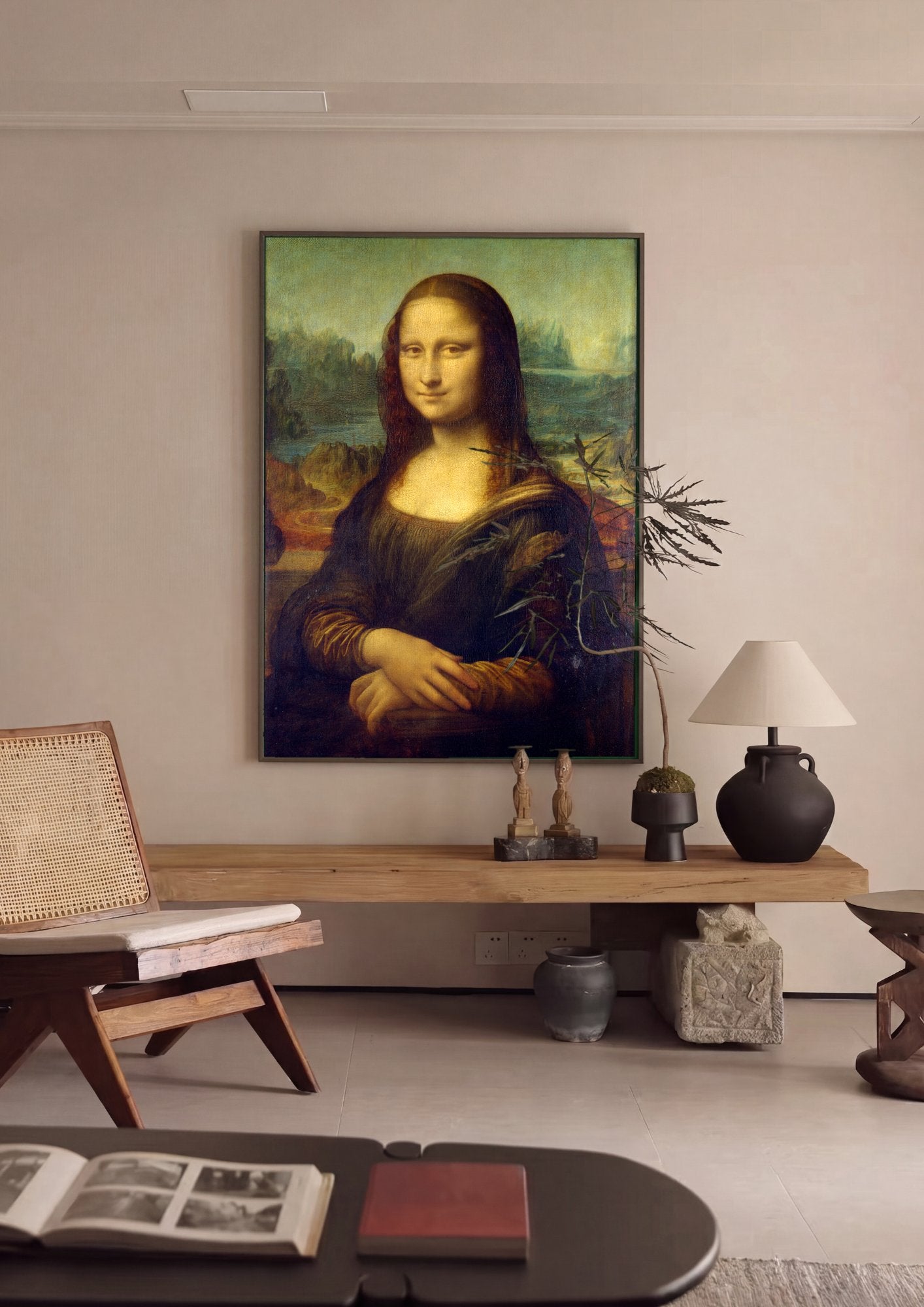 Quadro Decorativo Mona Lisa - Da Vinci em ambiente decorado