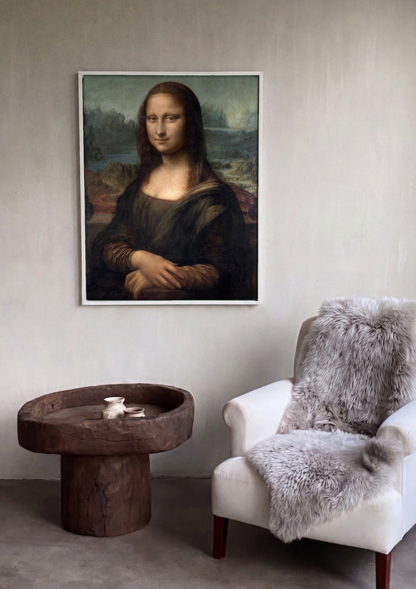 Quadro Decorativo Mona Lisa - Da Vinci em ambiente decorado