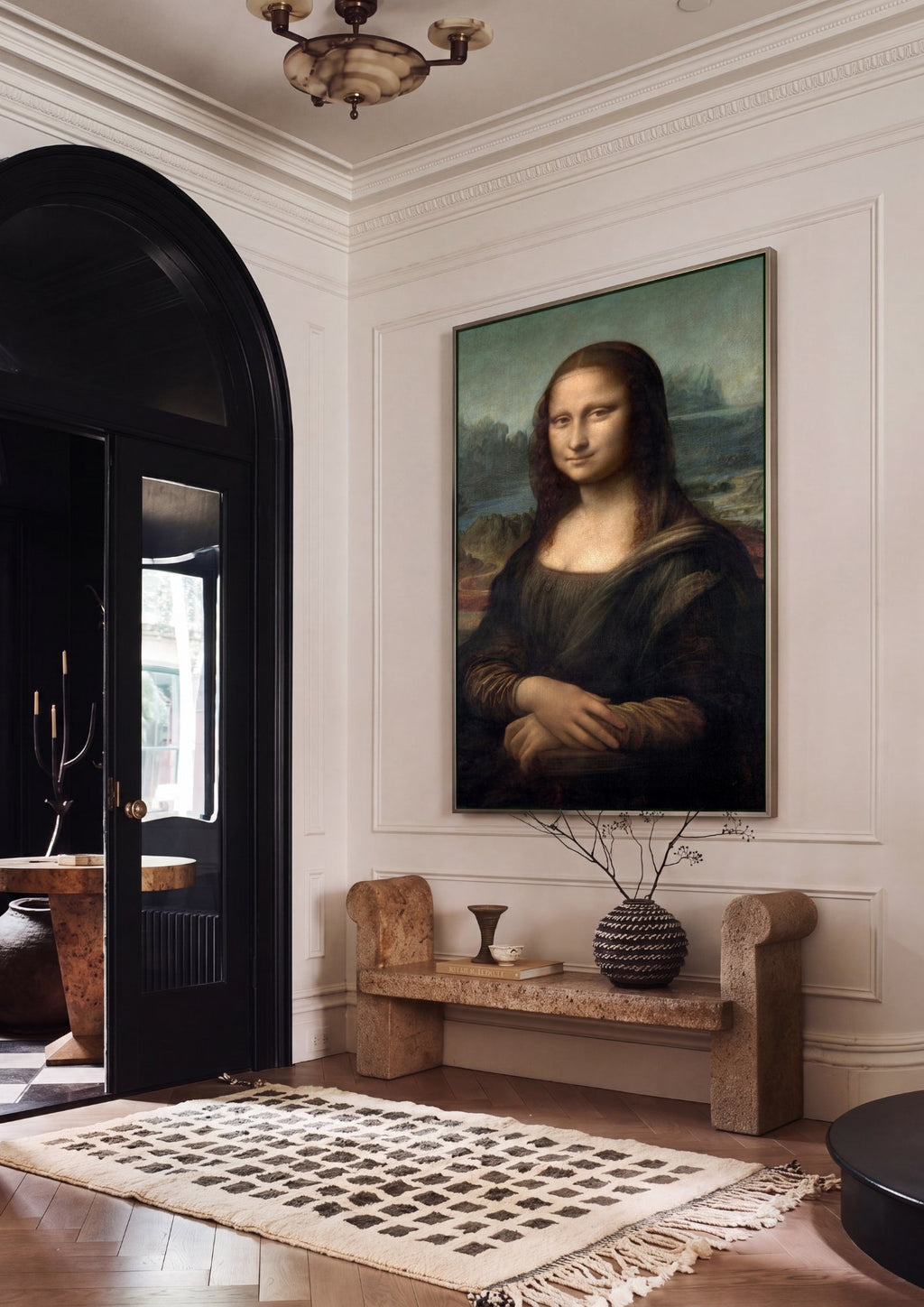 Quadro Decorativo Mona Lisa - Da Vinci em ambiente decorado