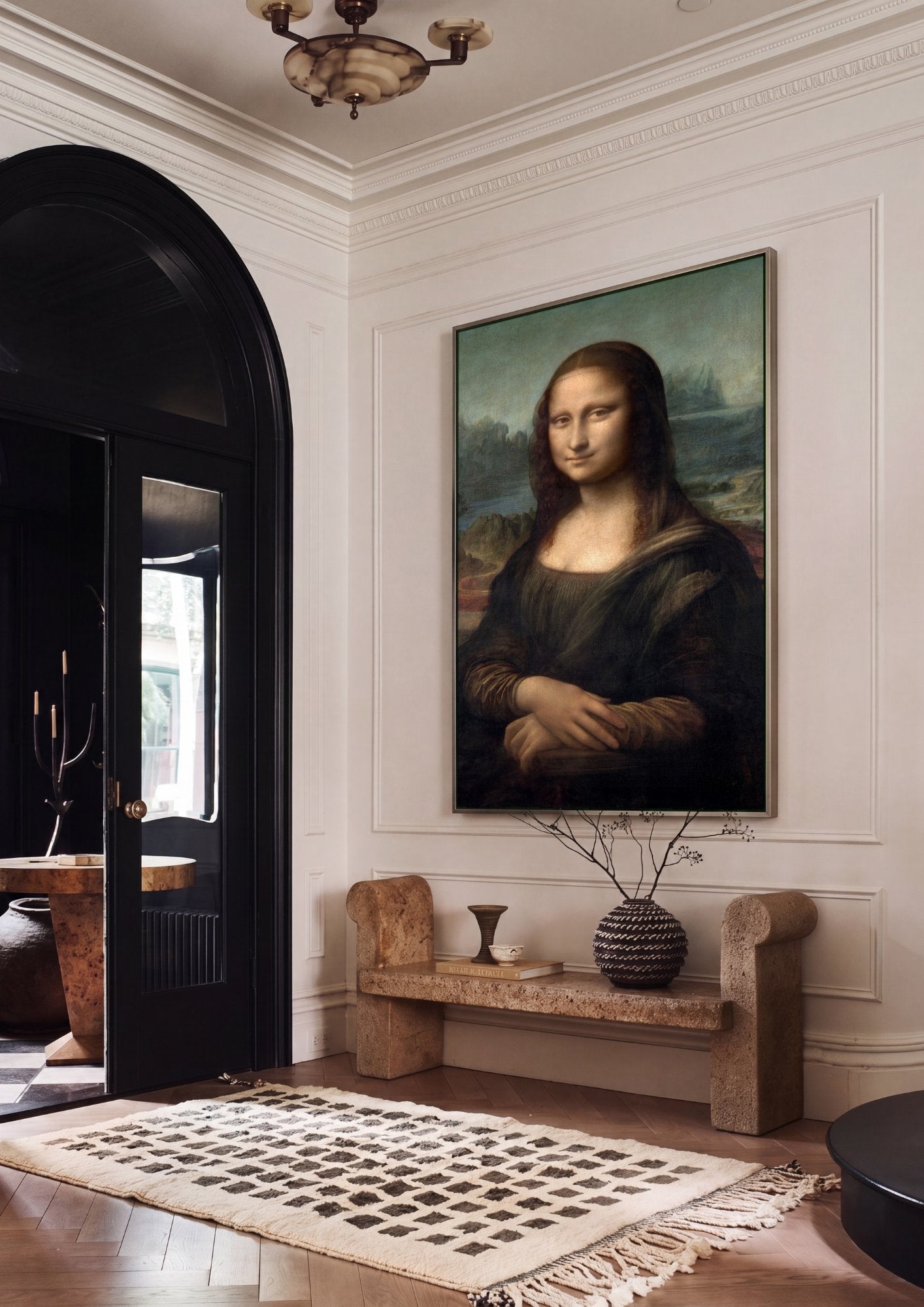Quadro Decorativo Mona Lisa - Da Vinci em ambiente decorado