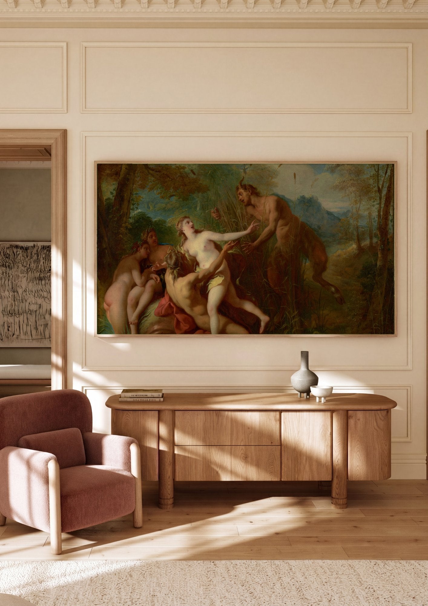 Quadro Decorativo A Surpresa - Jean François de Troy em ambiente decorado