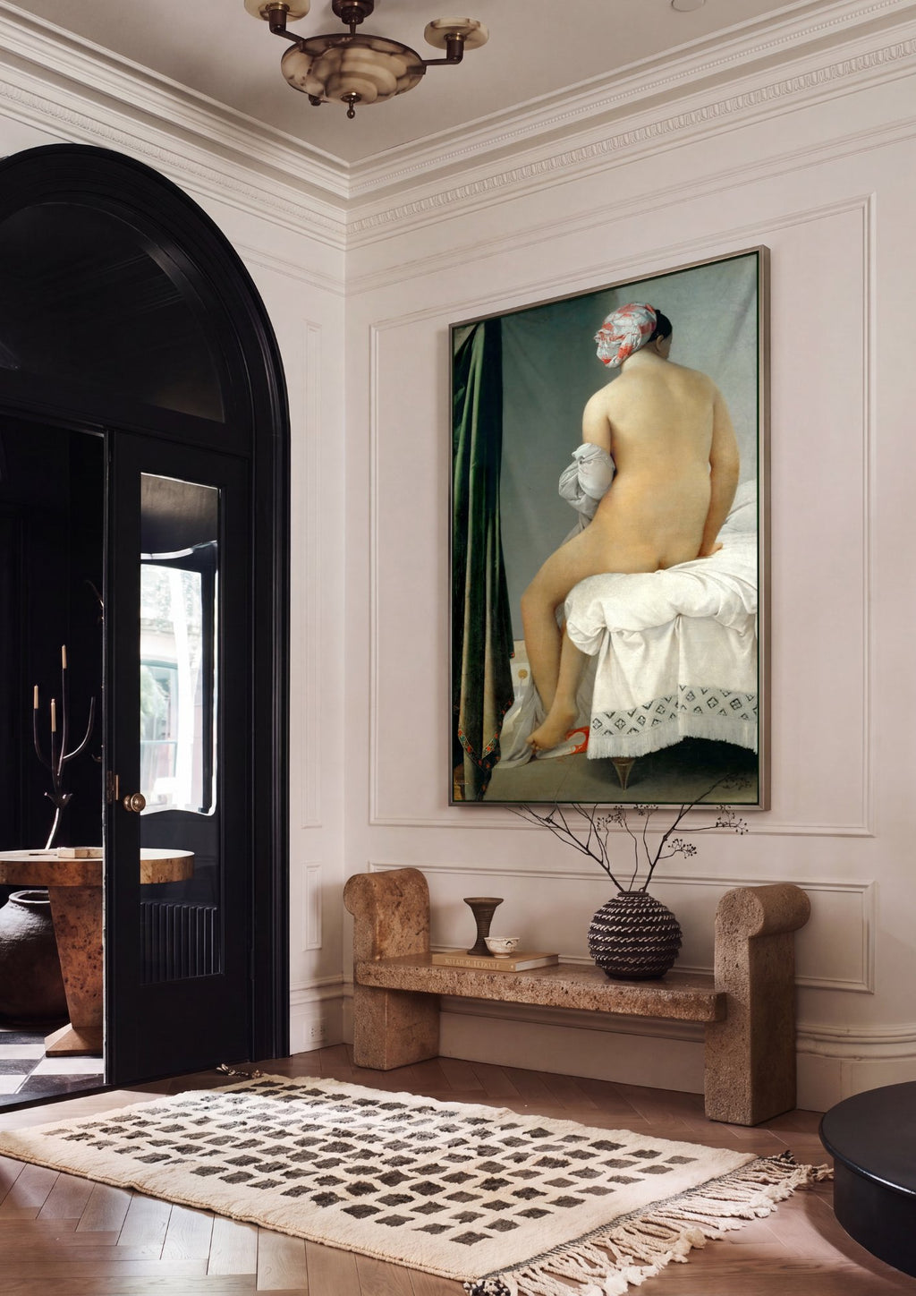 Quadro Decorativo A Banhista de Valpinçon - Ingres em ambiente decorado