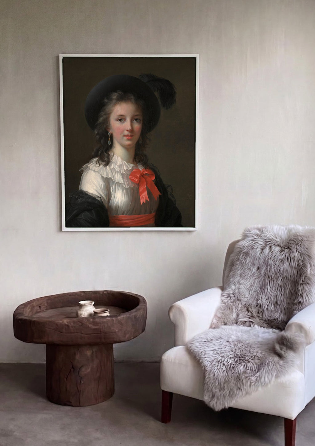 Quadro Decorativo A Jovem Mulher (A Condessa de Ségur) - Vigée Le Brun em ambiente decorado