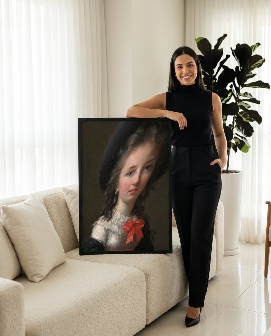Quadro Decorativo A Jovem Mulher (A Condessa de Ségur) - Vigée Le Brun com modelo em ambiente