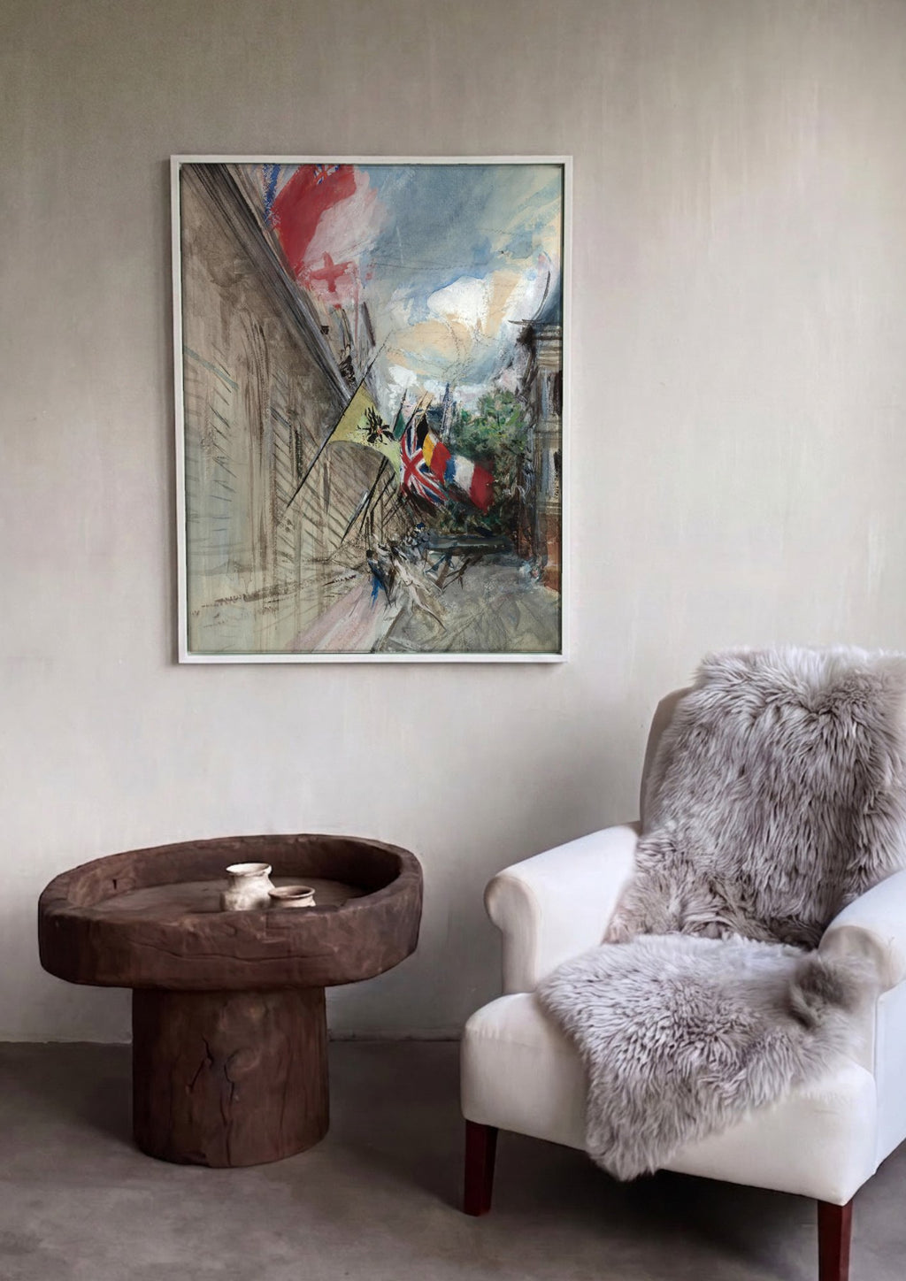 Quadro Decorativo Cenas de Rua com Bandeiras - Boldini em ambiente decorado