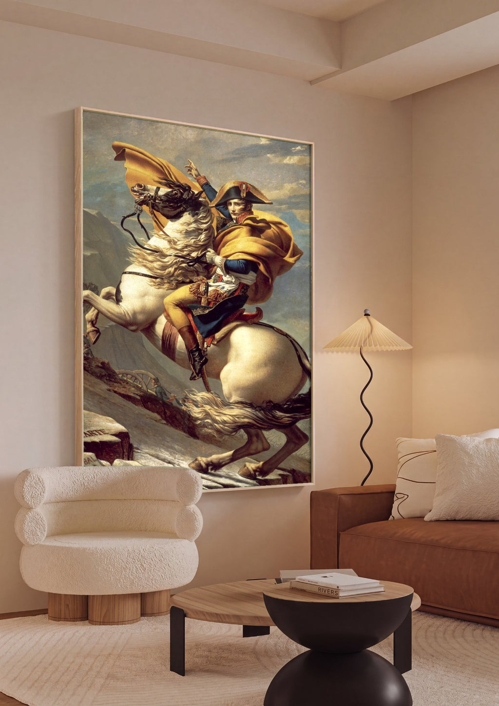 Quadro Decorativo Bonaparte Atravessando os Alpes - Jacques-Louis David em ambiente decorado