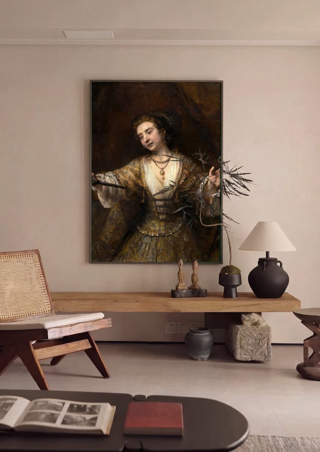 Quadro Decorativo Lucrecia – Rembrandt em ambiente decorado
