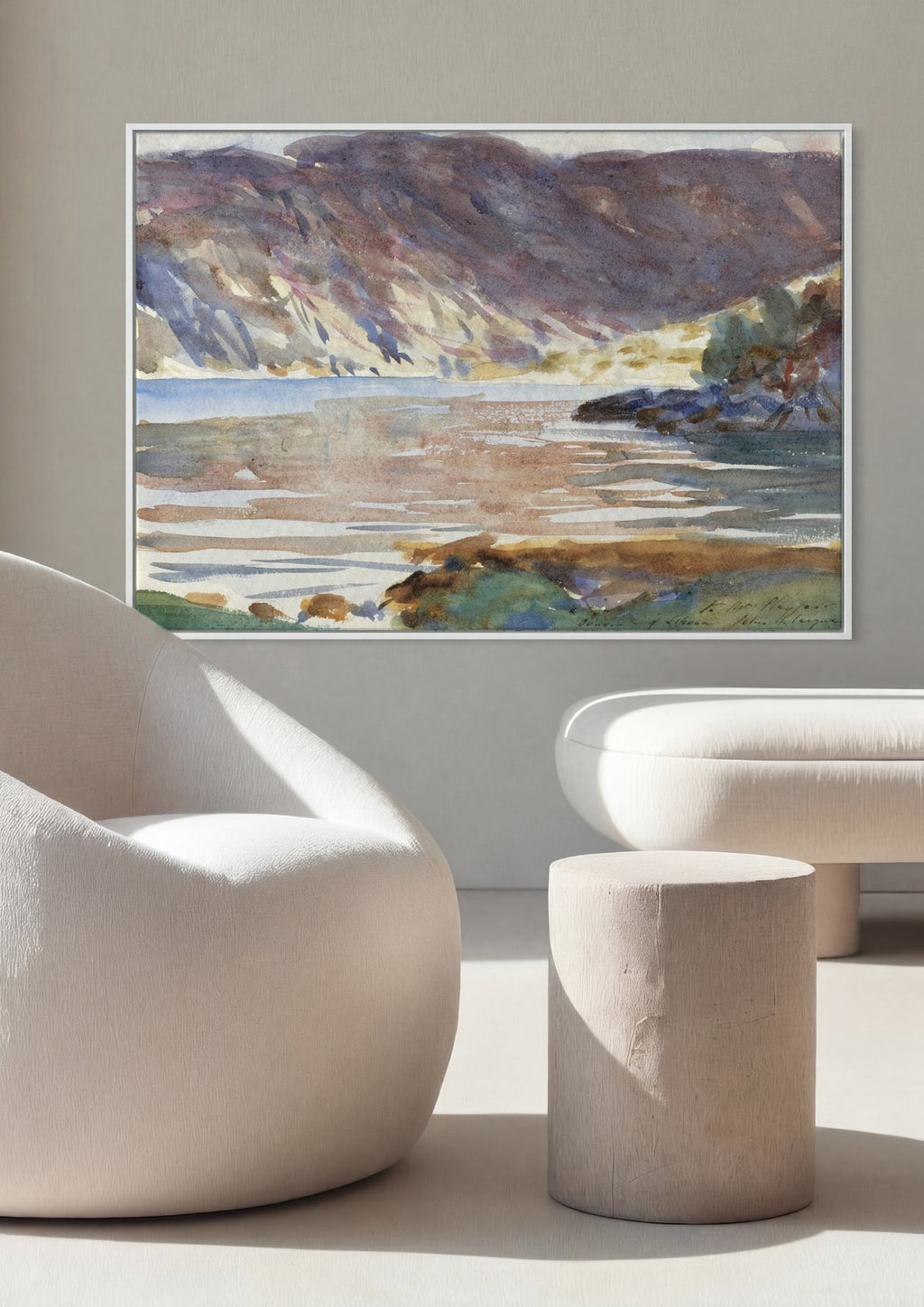 Quadro Decorativo Paisagem Mediterrânea - John Singer Sargent em ambiente decorado