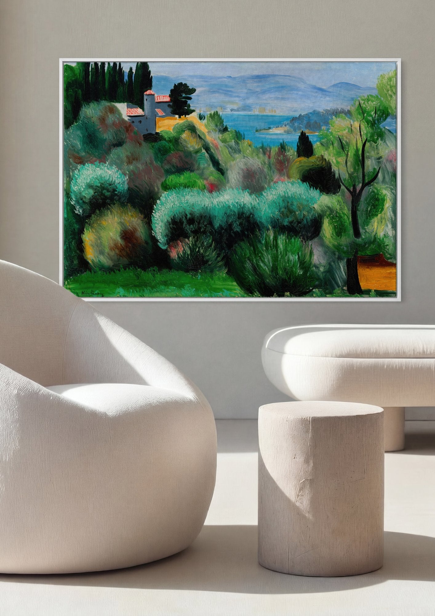 Quadro Decorativo Paisagem Mediterrânea - Moïse Kisling em ambiente decorado