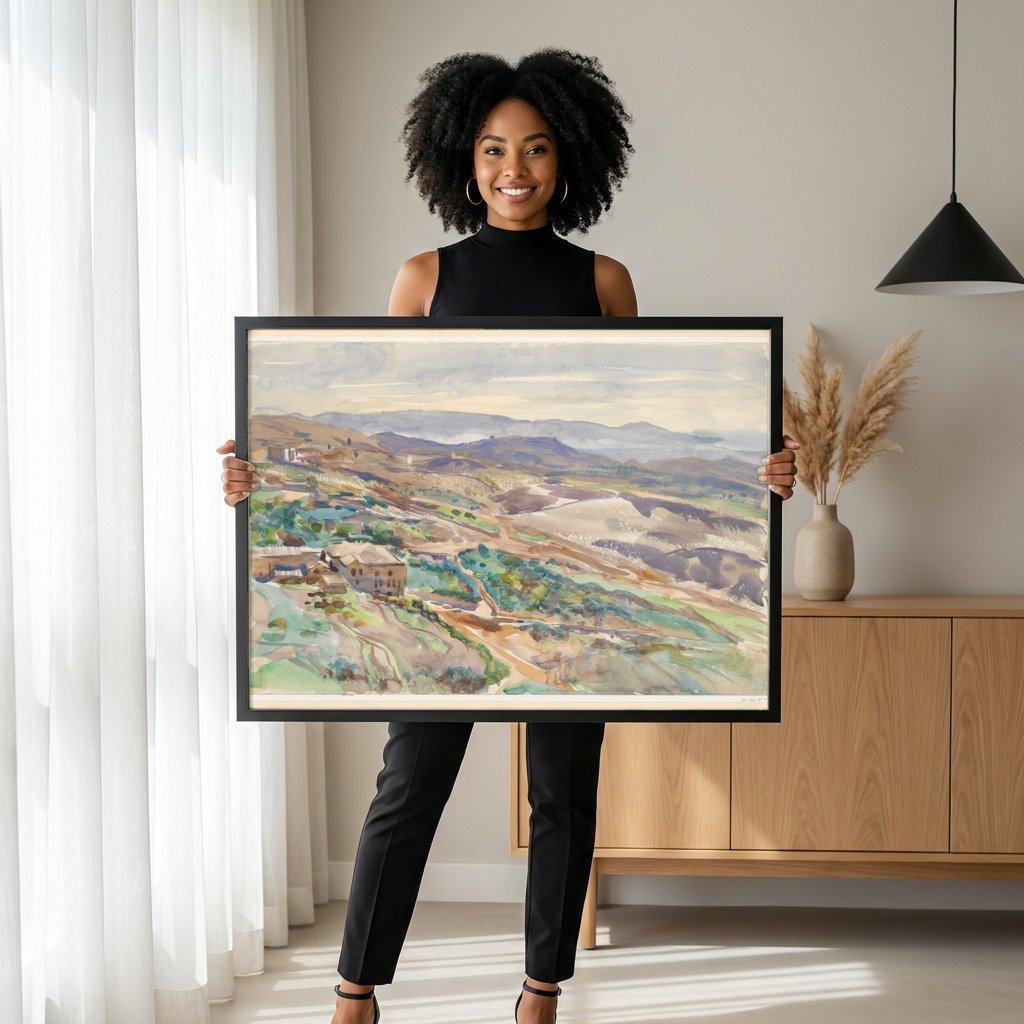Quadro Decorativo Paisagem Mediterrânea - John Singer Sargent com modelo em ambiente
