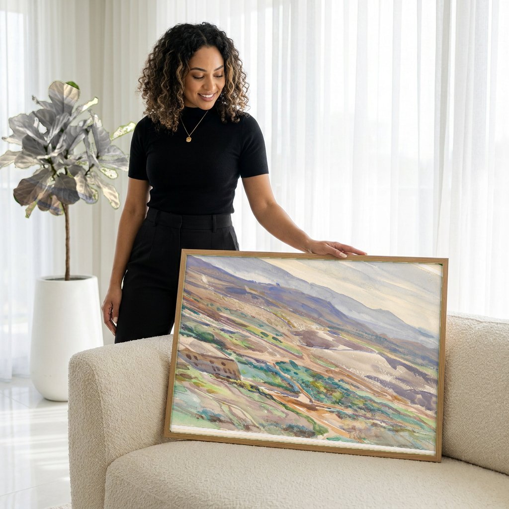 Quadro Decorativo Paisagem Mediterrânea - John Singer Sargent com modelo em ambiente