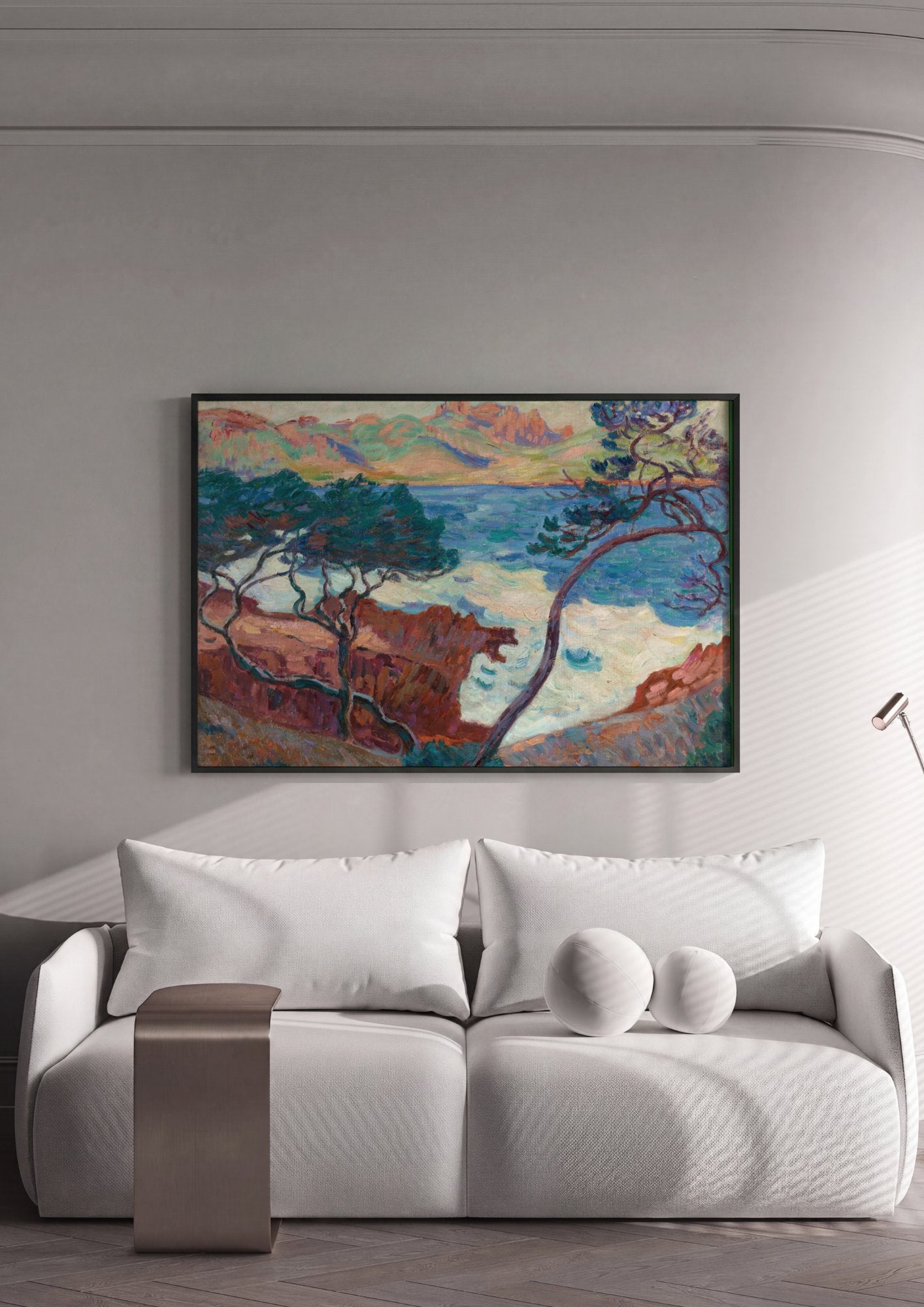 Quadro Decorativo Paisagem Mediterrânea - Armand Guillaumin em ambiente decorado