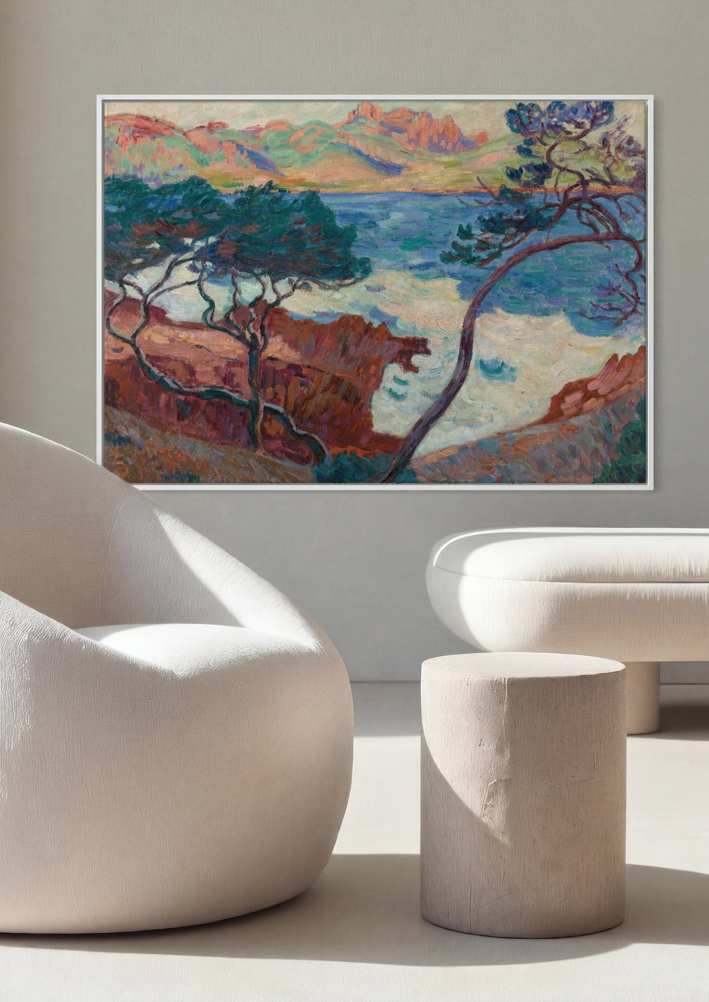 Quadro Decorativo Paisagem Mediterrânea - Armand Guillaumin em ambiente decorado