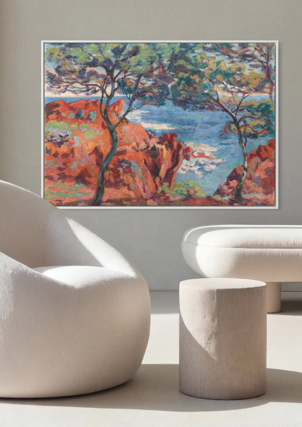 Quadro Decorativo Paisagem Mediterrânea - Armand Guillaumin em ambiente decorado