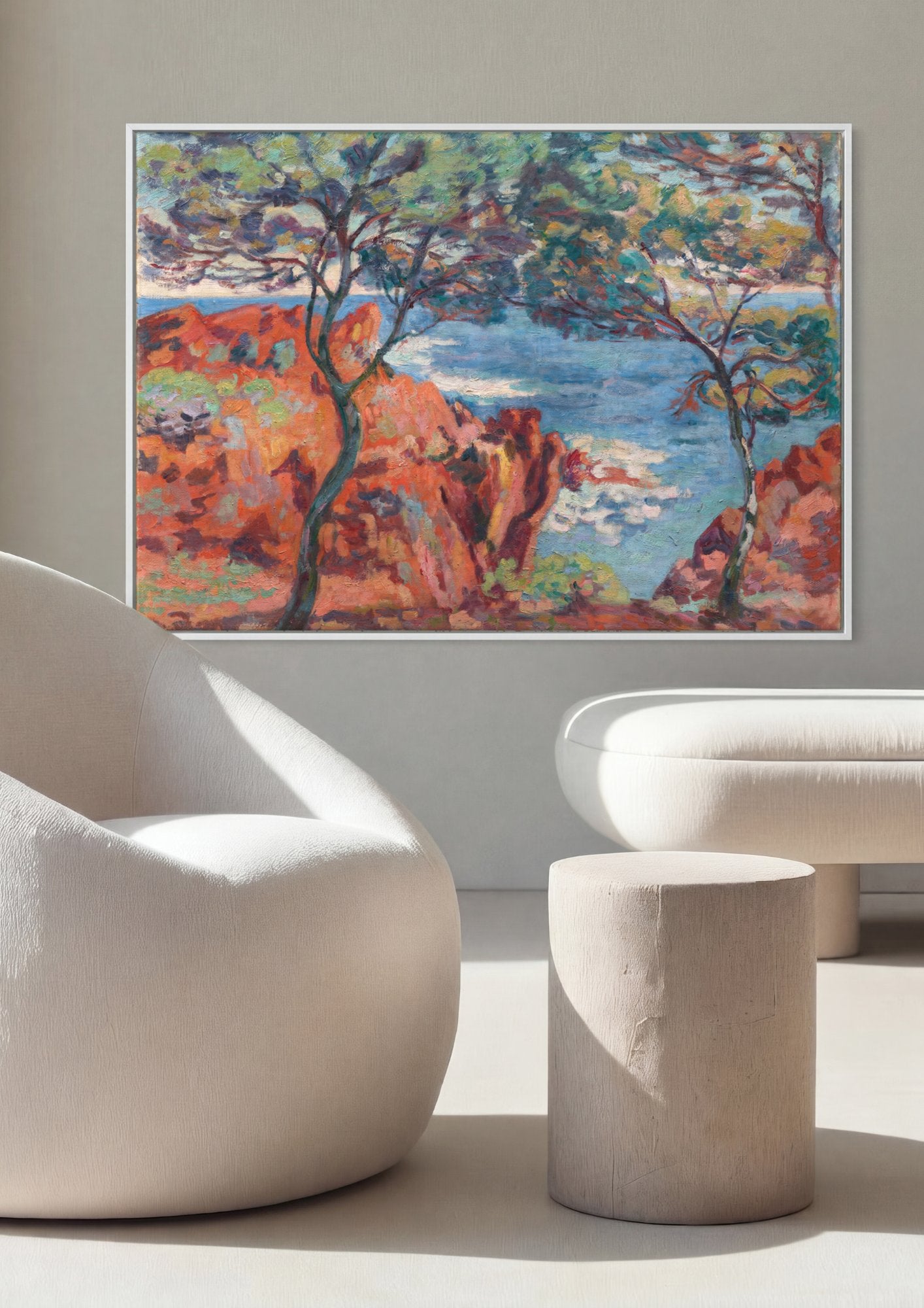 Quadro Decorativo Paisagem Mediterrânea - Armand Guillaumin em ambiente decorado