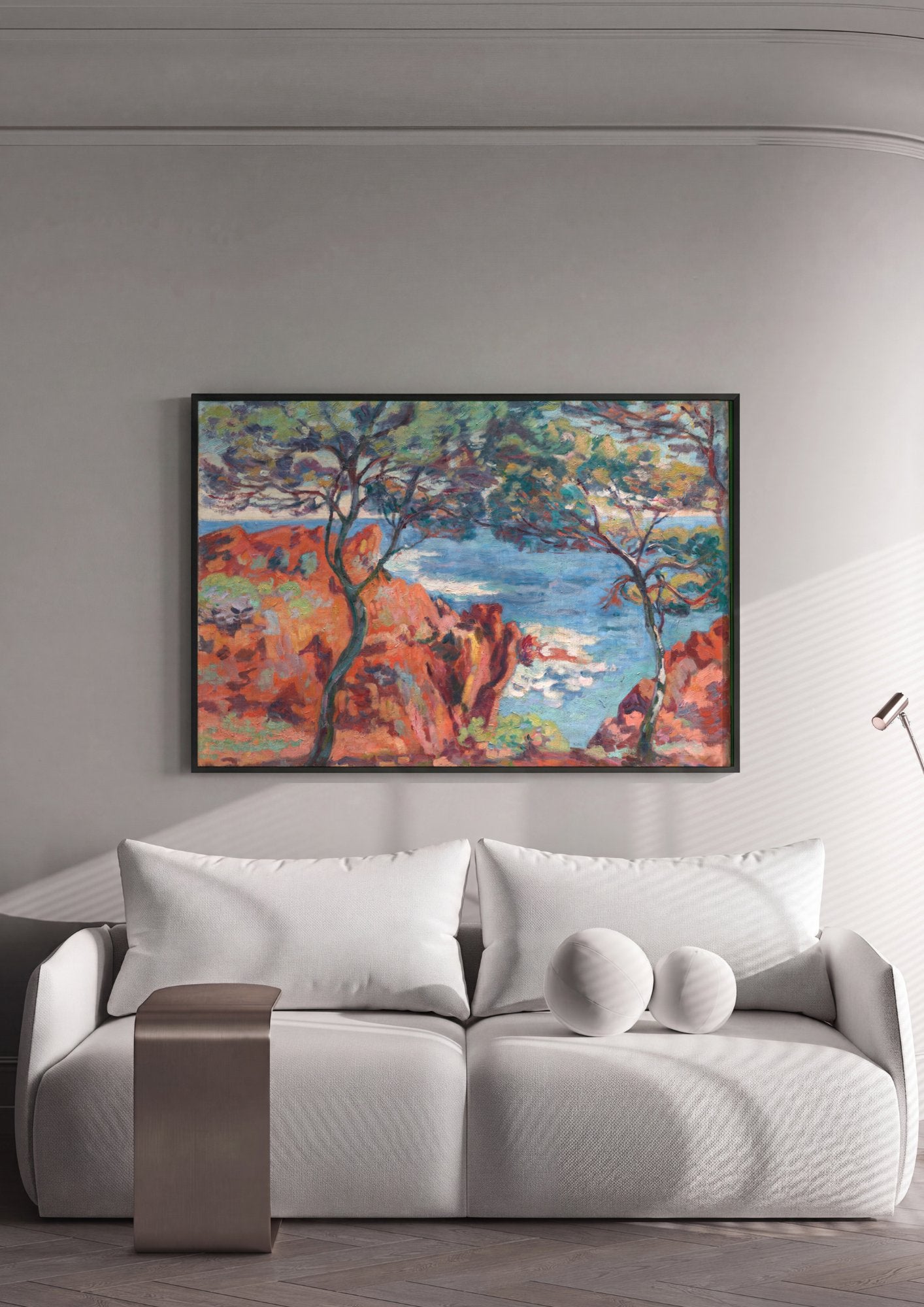 Quadro Decorativo Paisagem Mediterrânea - Armand Guillaumin em ambiente decorado