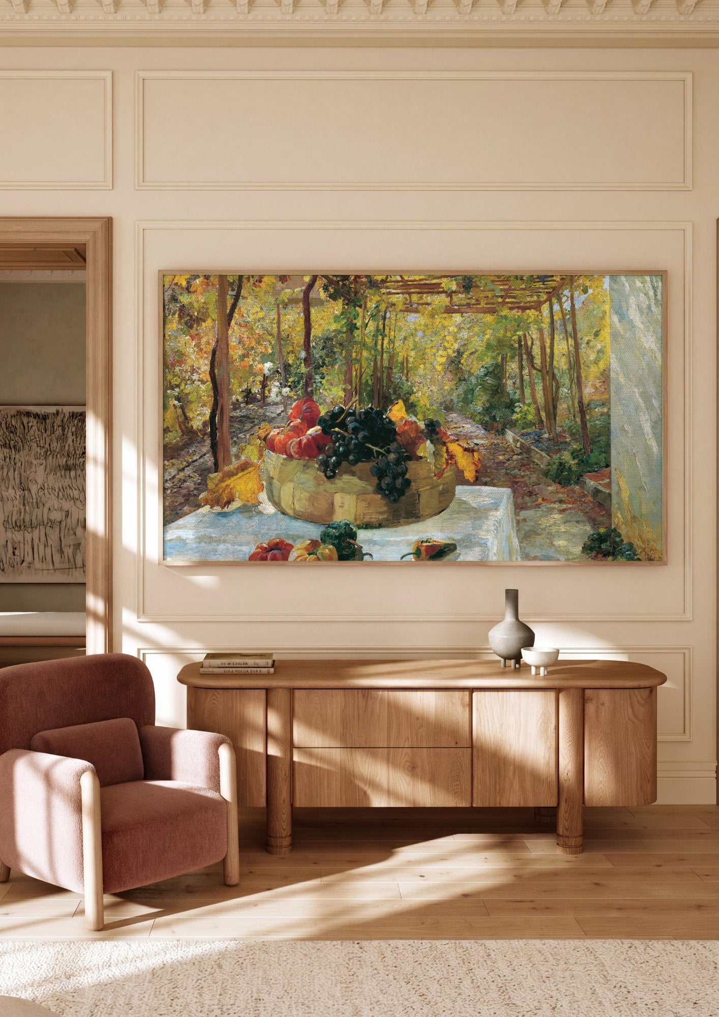 Quadro Decorativo 'A Pérgola' - Marie Egner em ambiente decorado