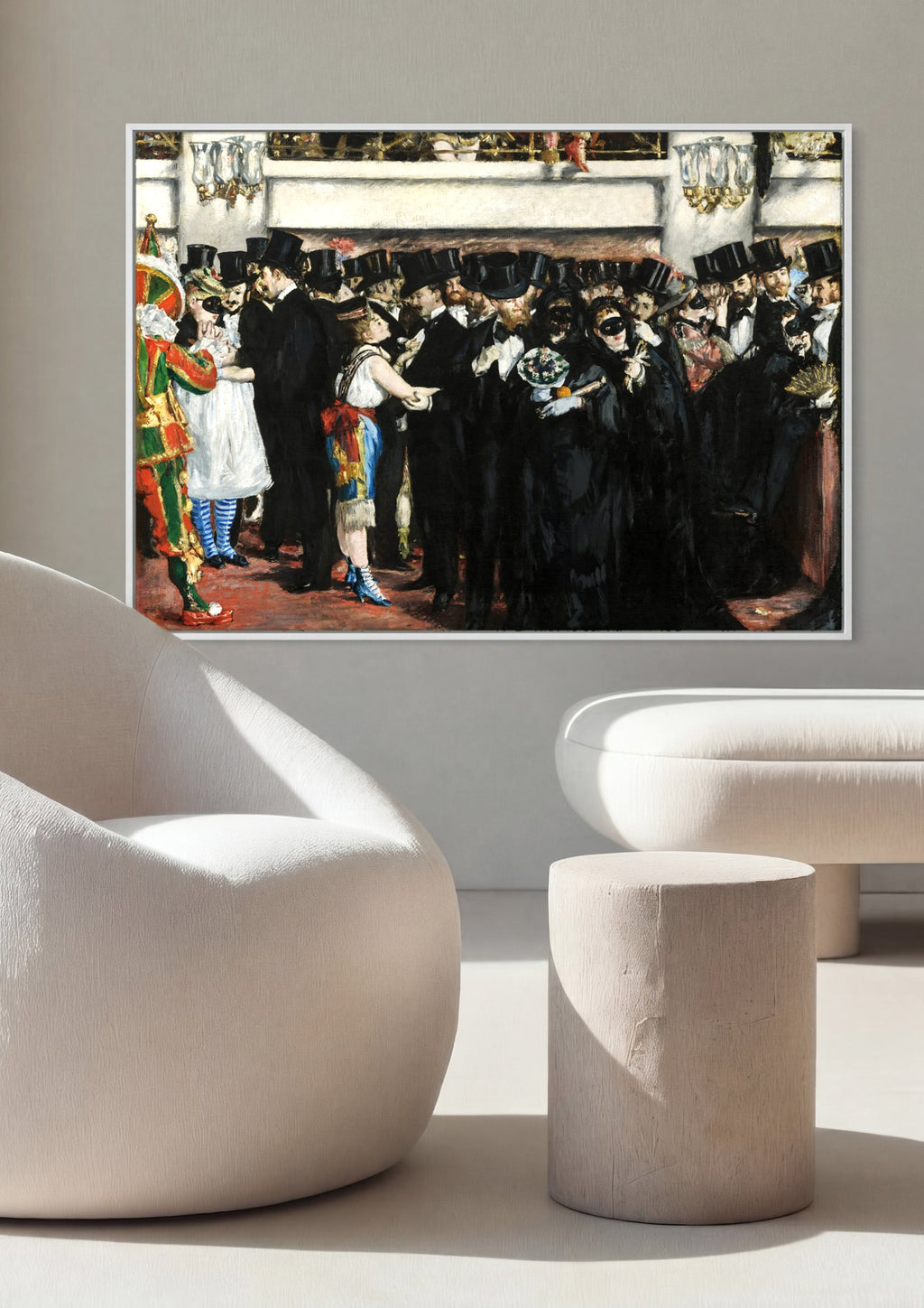 Quadro Decorativo O Baile da Ópera - Manet em ambiente decorado