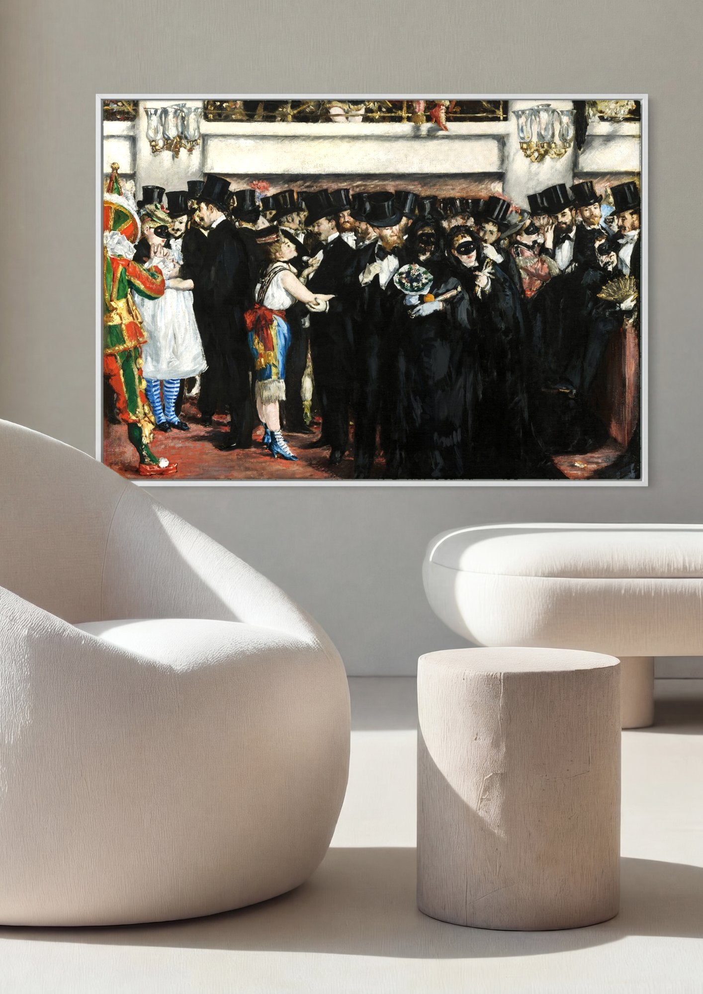 Quadro Decorativo O Baile da Ópera - Manet em ambiente decorado