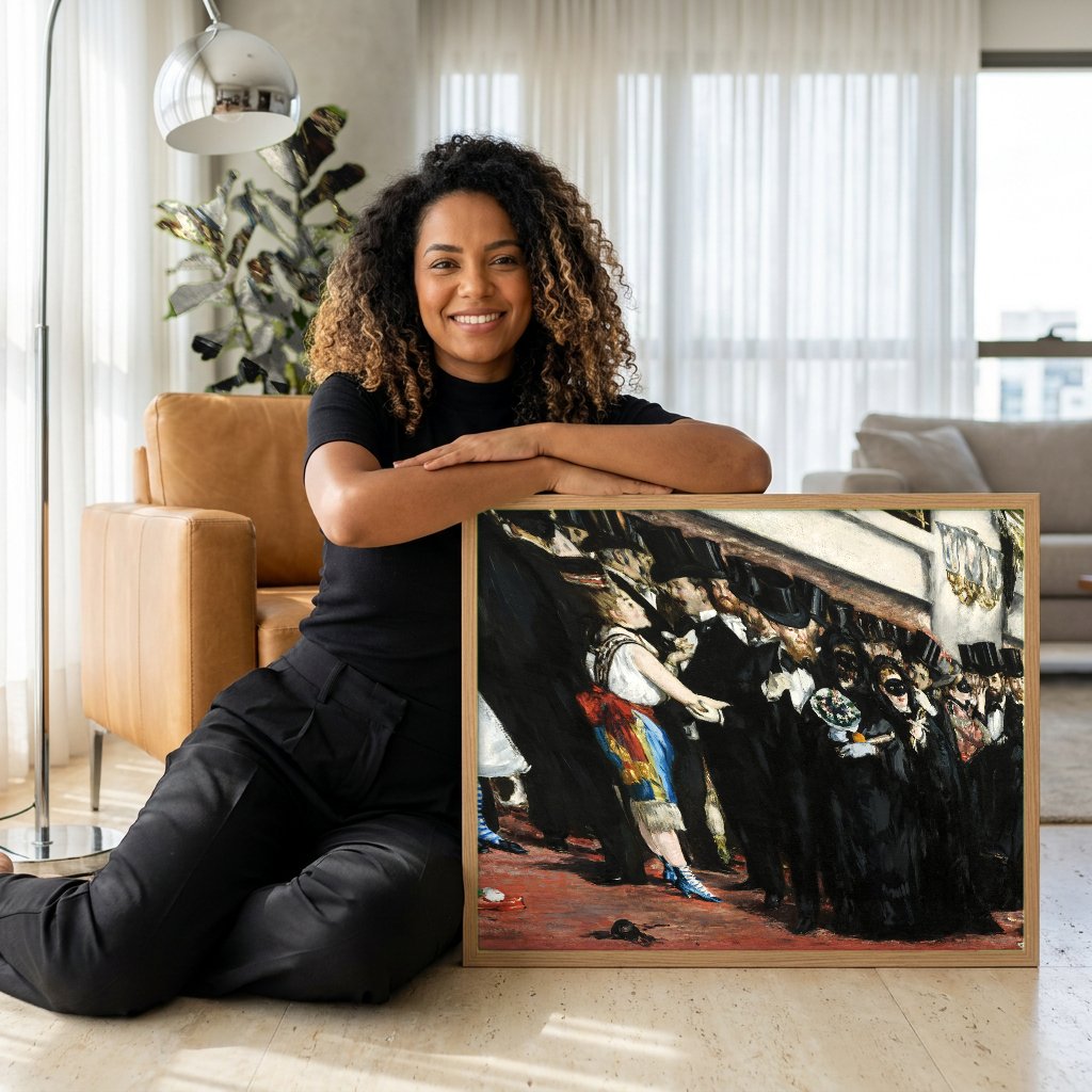 Quadro Decorativo O Baile da Ópera - Manet com modelo em ambiente