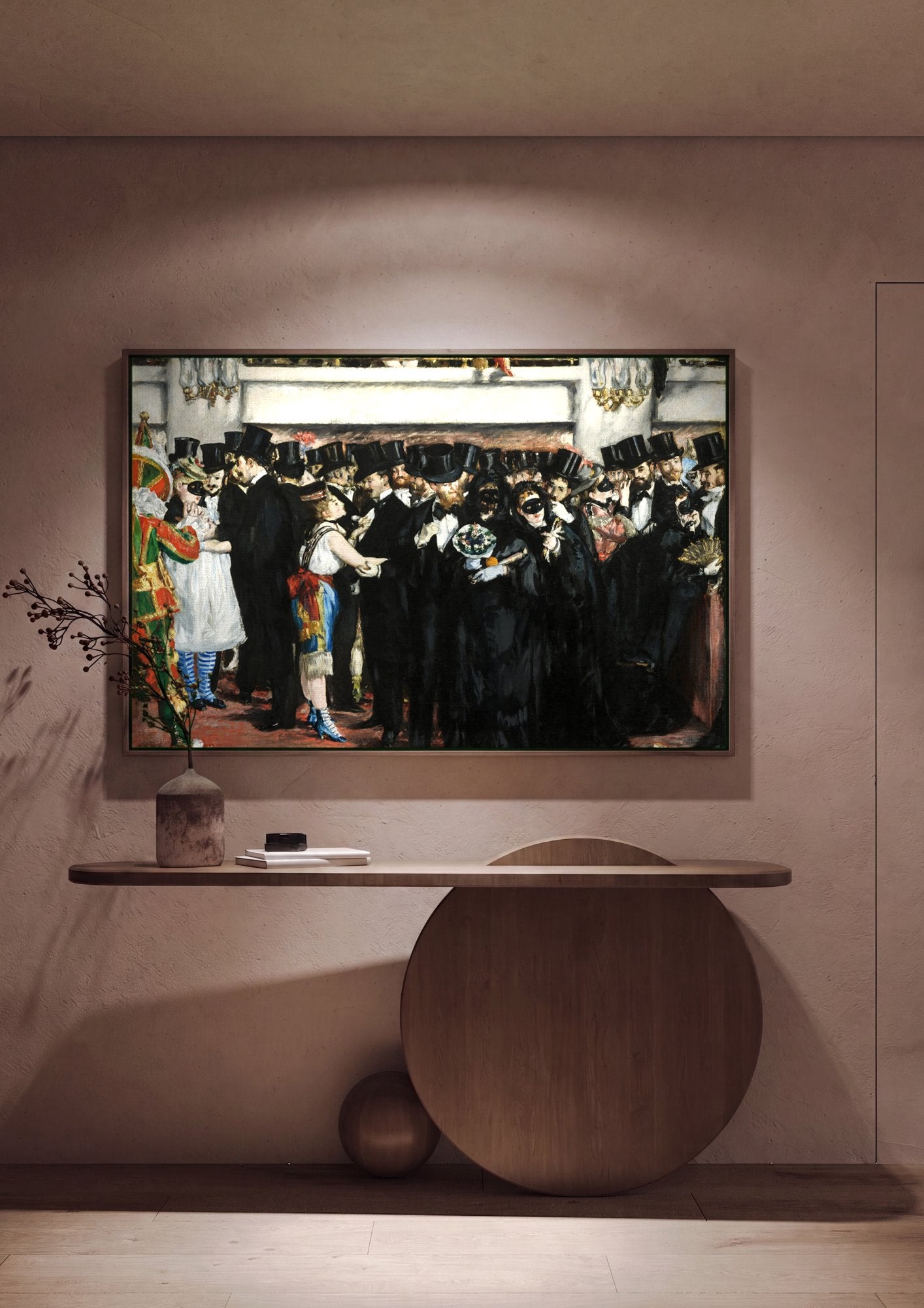 Quadro Decorativo O Baile da Ópera - Manet em ambiente decorado