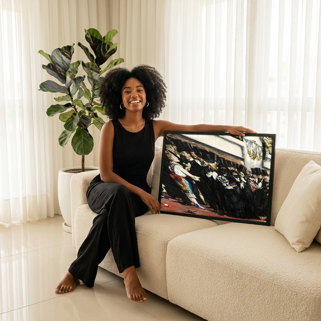 Quadro Decorativo O Baile da Ópera - Manet com modelo em ambiente