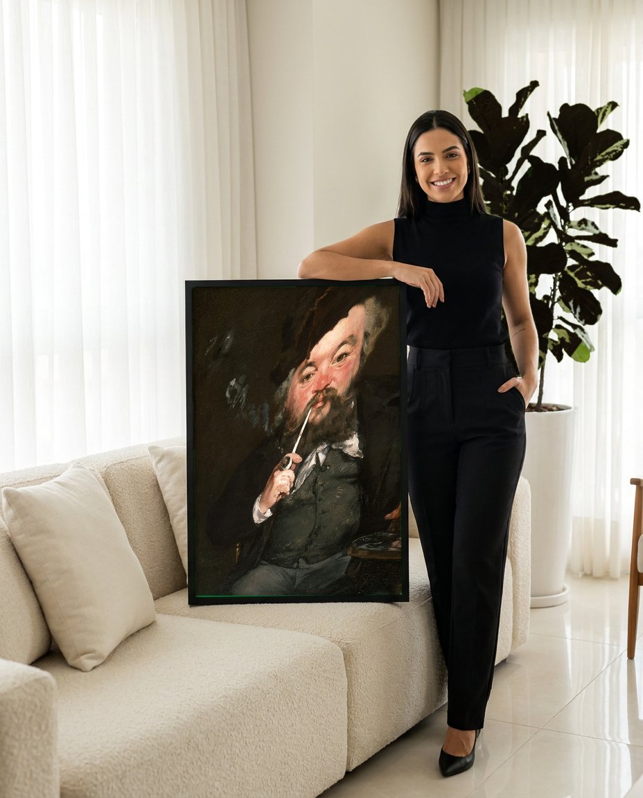 Quadro Decorativo O Bom Bebedor - Manet com modelo em ambiente